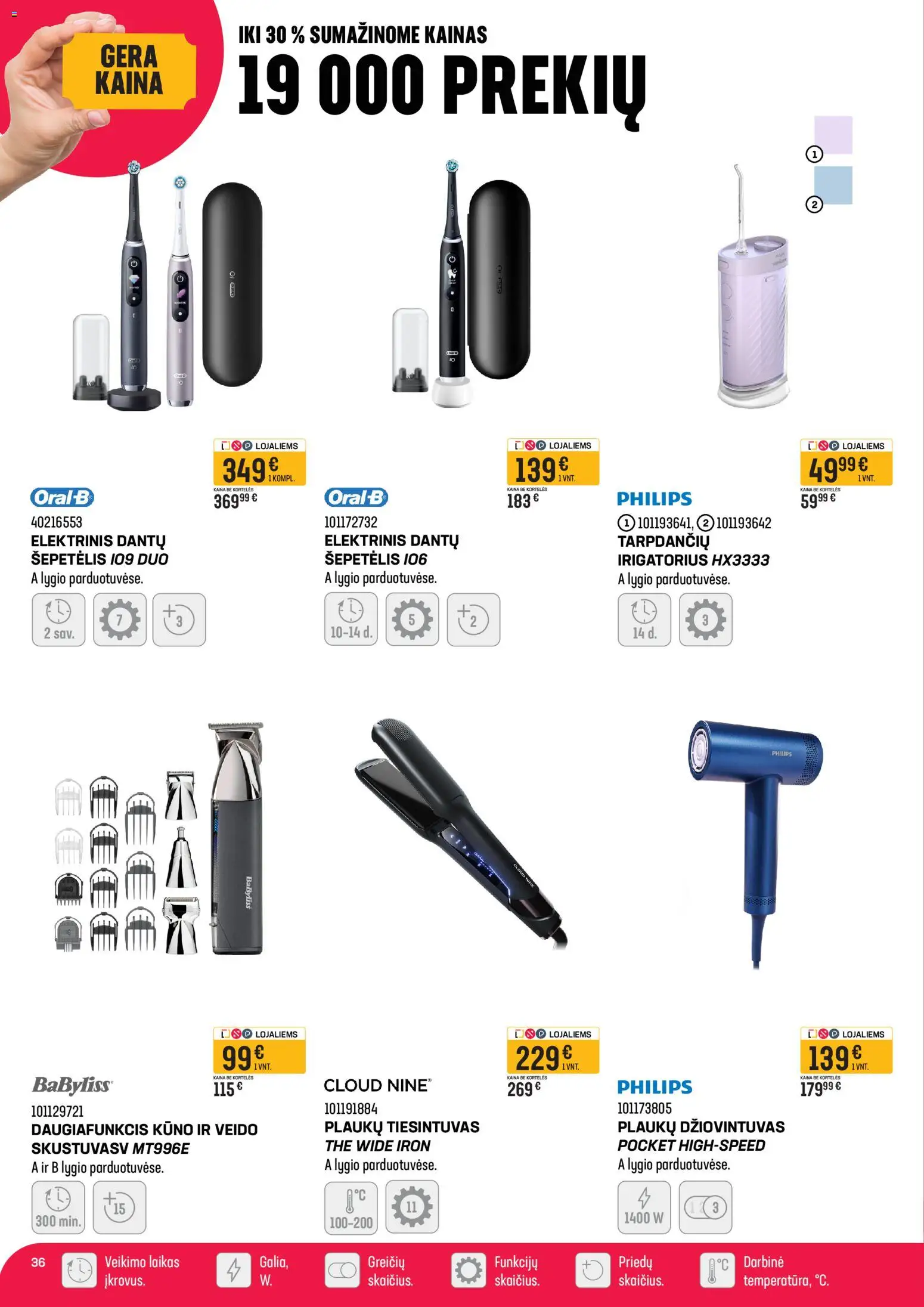 Senukai akcijos nuo 12.03.2026 | Puslapis: 36 | Prekių: Plaukų džiovintuvas, Šepetėlis