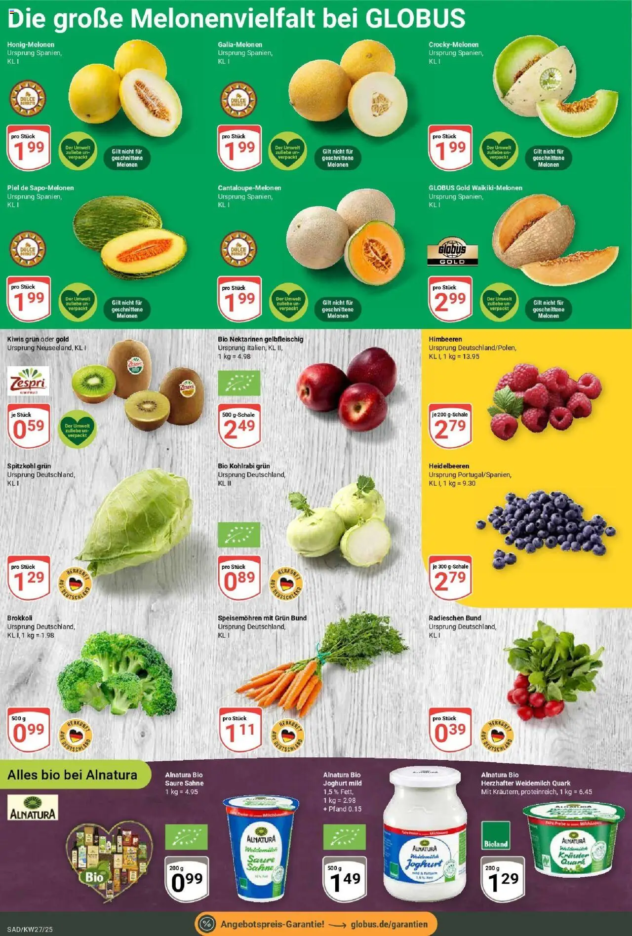 Globus prospekt Schwandorf	 - gültig ab dem 29.06.2025 | Seite: 9 | Produkte: Nektarinen, Kohlrabi, Brokkoli, Kiwi