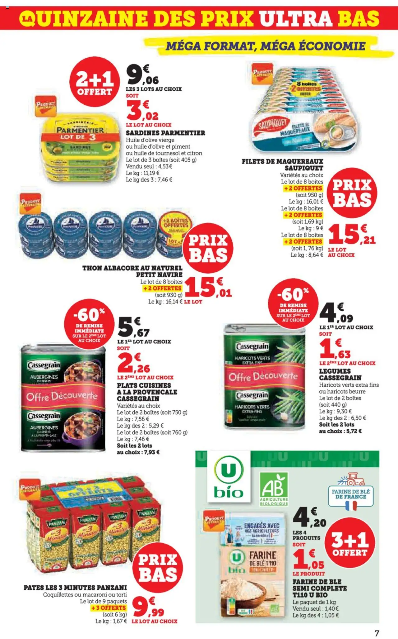  | Page: 7 | Produits: Farine de ble, Haricots verts, Piment, Pâtes