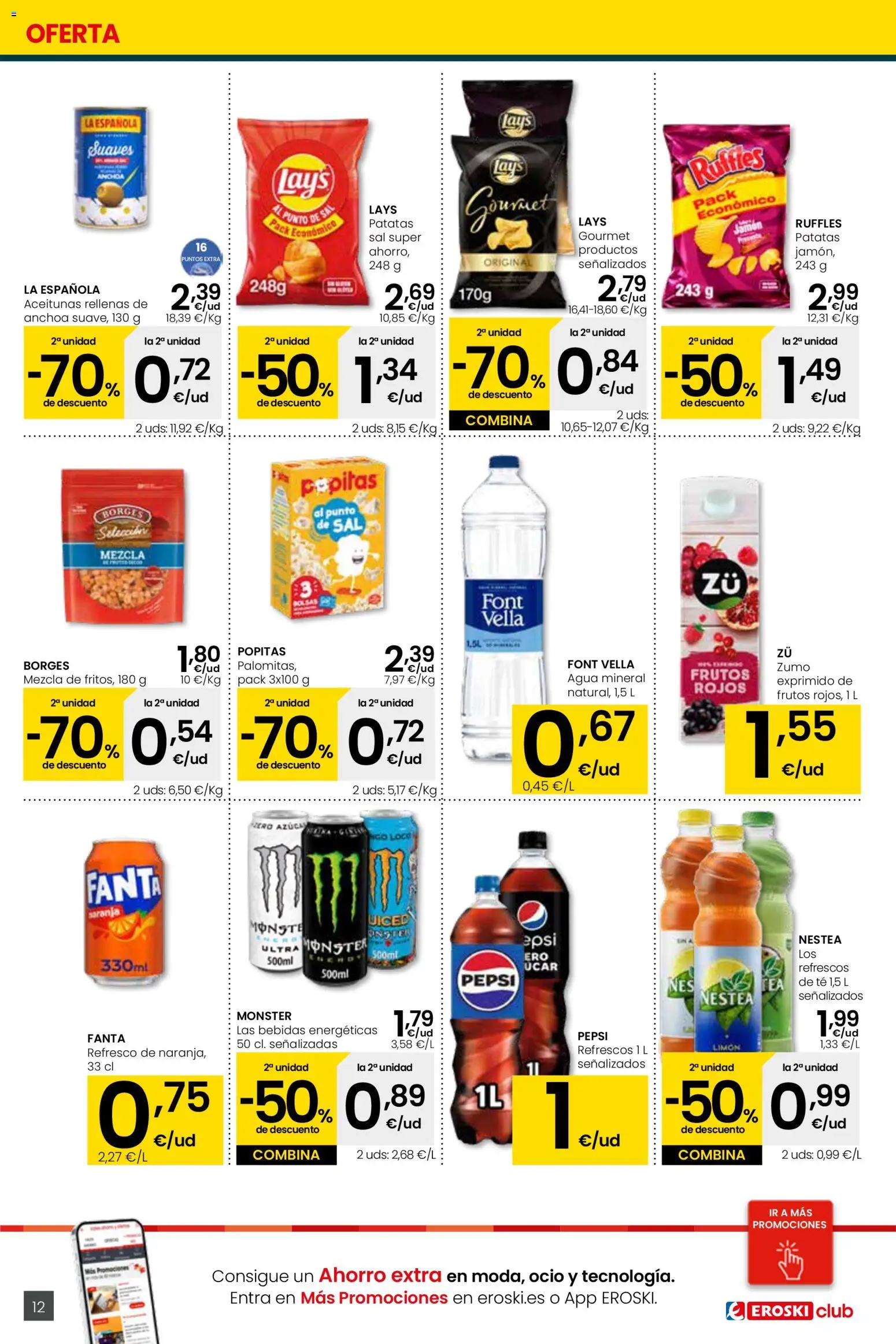 Eroski - Siempre a buen precio Supermercados │ válido desde el 05.01.2026 | Página: 12 | Productos: Ροζ πιπέρι, Té, Anchoa, Agua mineral