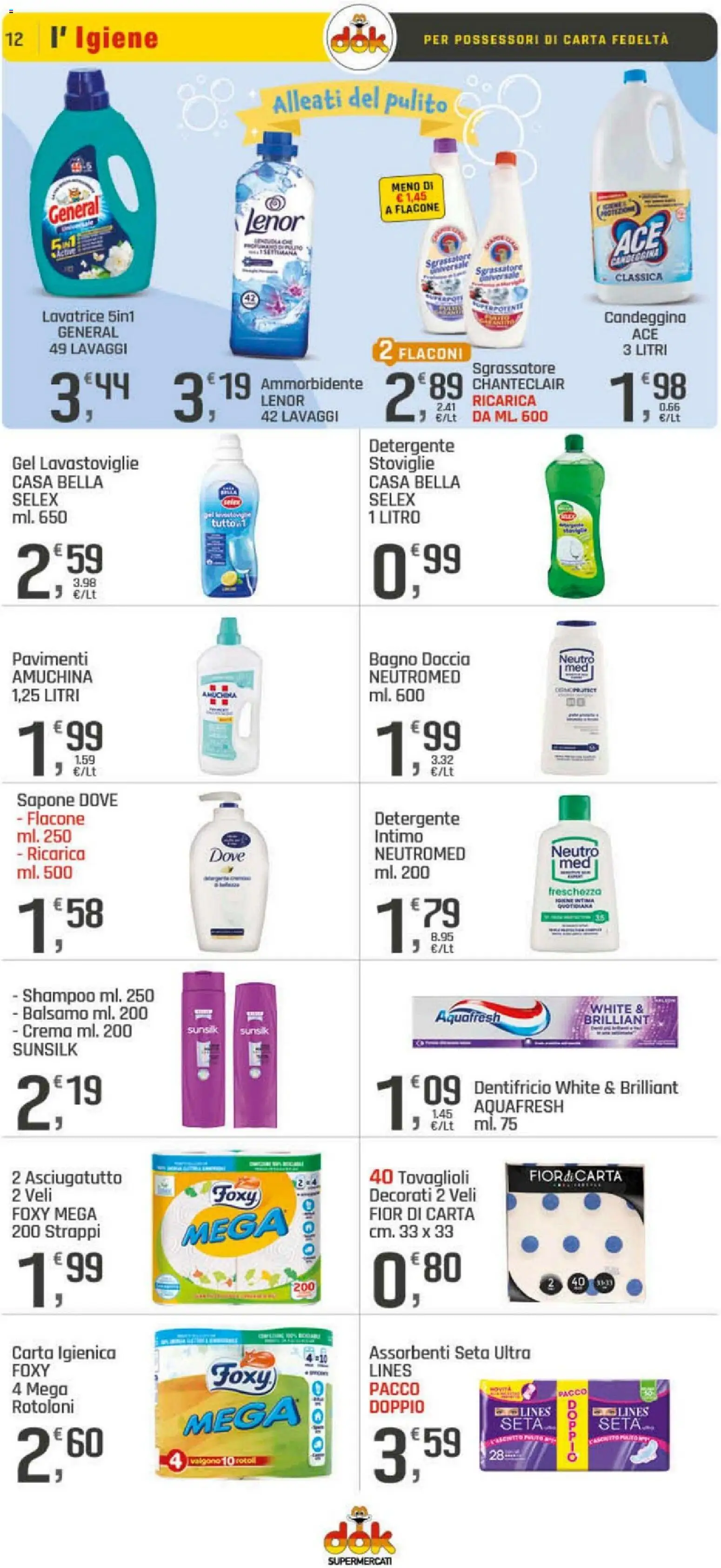 Volantino DOK del 05.03.2026 | Pagina: 12 | Prodotti: Balsamo, Crema, Carta igienica, Lavastoviglie