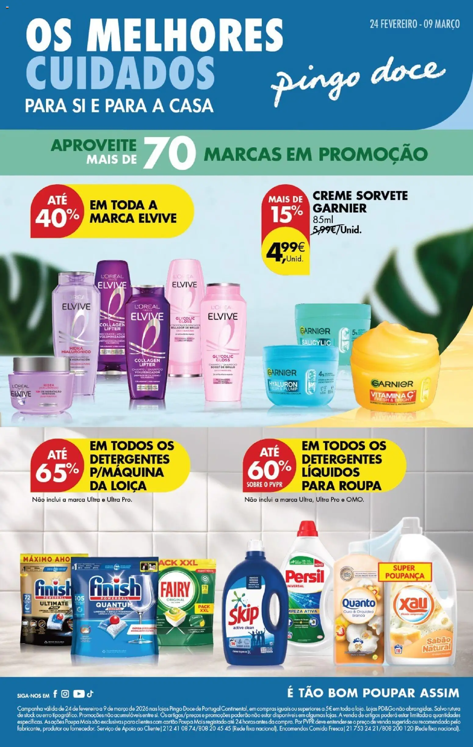 Pingo Doce - Cuidados Pessoais e para o Lar │ válido de 24.02.2026 | Página: 1 | Produtos: Gloss, Sabão, Creme, Sorvete