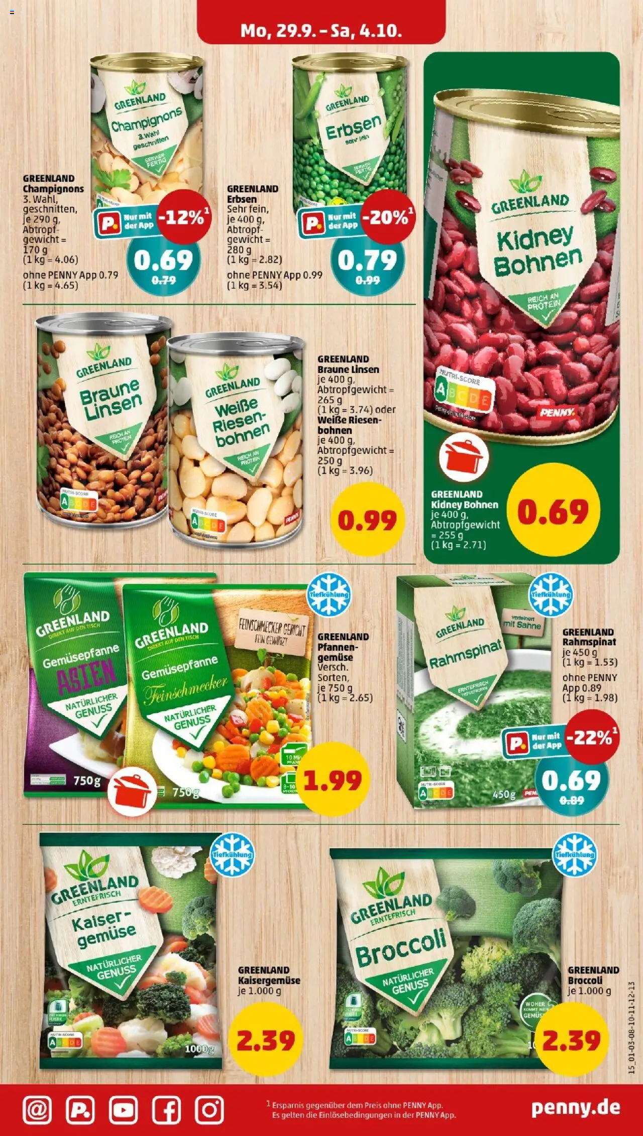 Penny - Berlin – gültig ab 29.09.2025 | Seite: 17 | Produkte: Gewicht, Tisch, Champignons, Gemüse