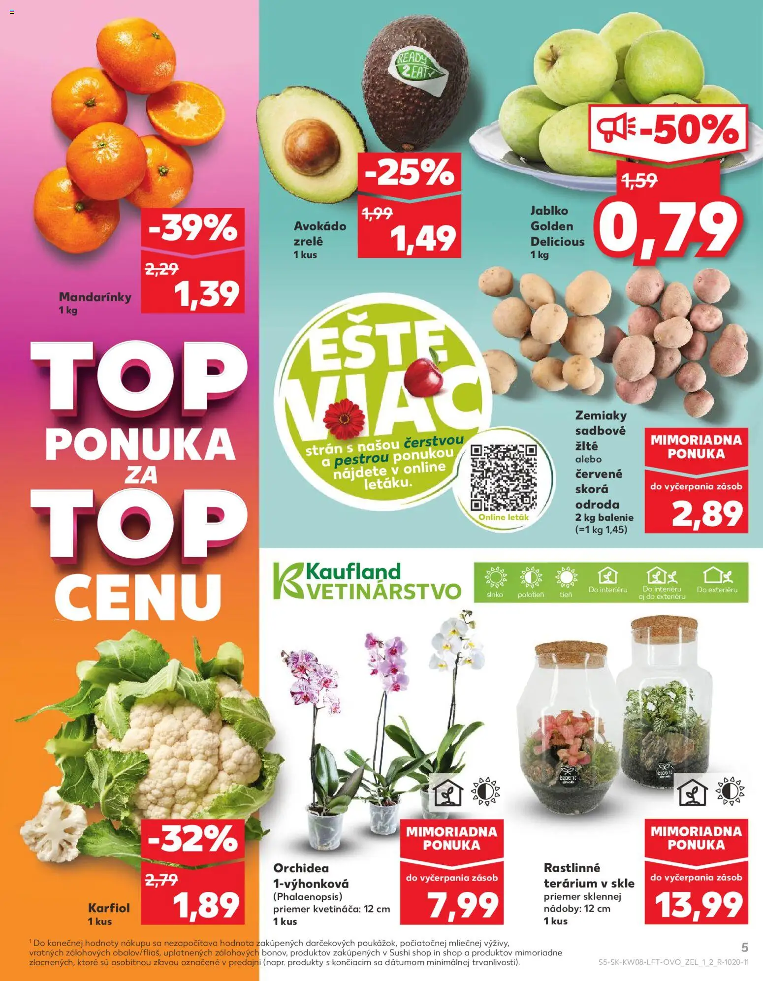 Nové Kaufland akcie – leták je platný od 19.02.2026 | Strana: 5 | Produkty: Karfiol, Mandarinky, Avokádo, Zemiaky