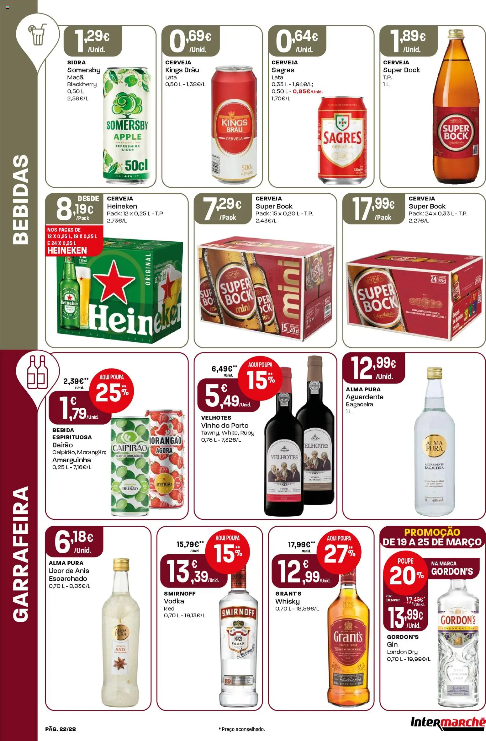 Intermarché Folheto Contact │ válido de 19.03.2026 | Página: 22 | Produtos: Whisky, Licor, Somersby, Bebida