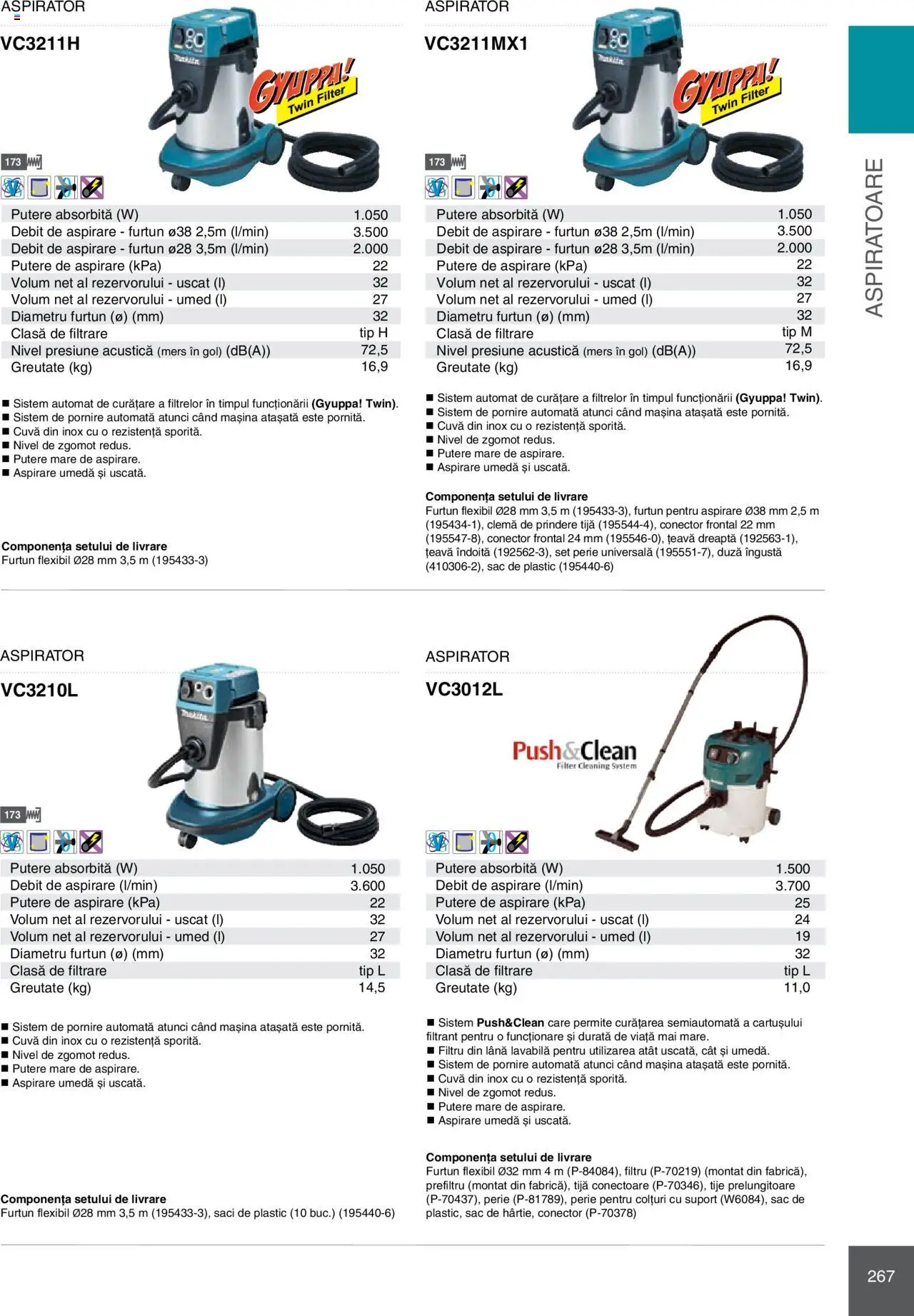 Noul catalog Makita – valabil de la 08.01.2025 | Pagină: 267 | Produse: Conector, Aspirator, Perie, Țeavă