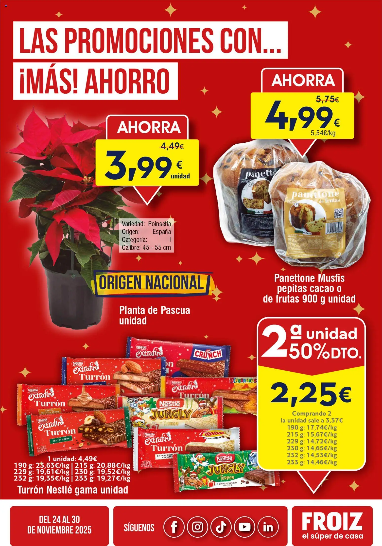 Froiz Oferta semanal │ válido desde el 24.11.2025 | Página: 4 | Productos: Leche, Chocolate, Chocolate con leche, Φρυγανιές σικάλεως