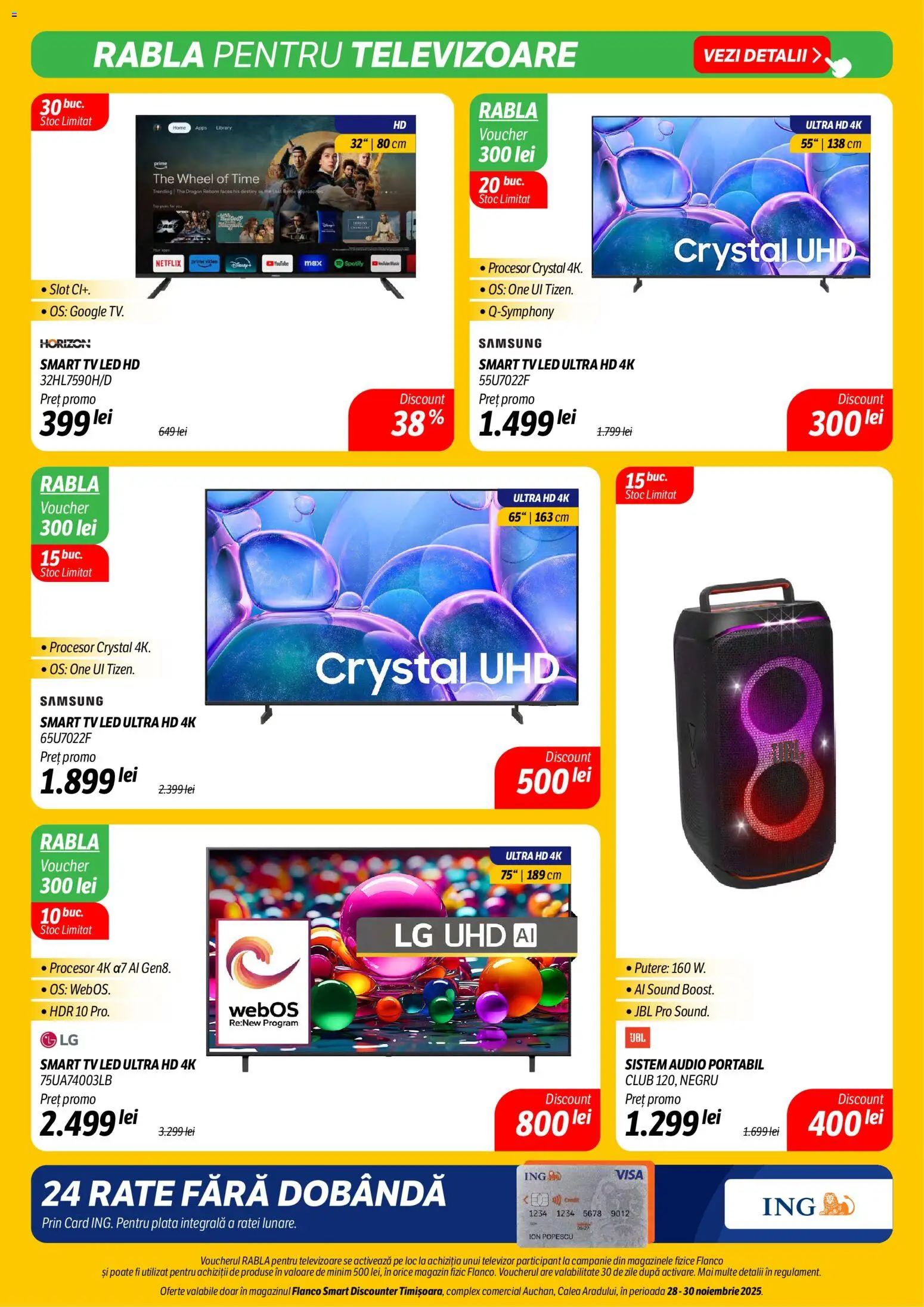 Noul catalog Flanco – valabil de la 28.11.2025 | Pagină: 3 | Produse: Televizor, Audio, Babak, Sistem audio