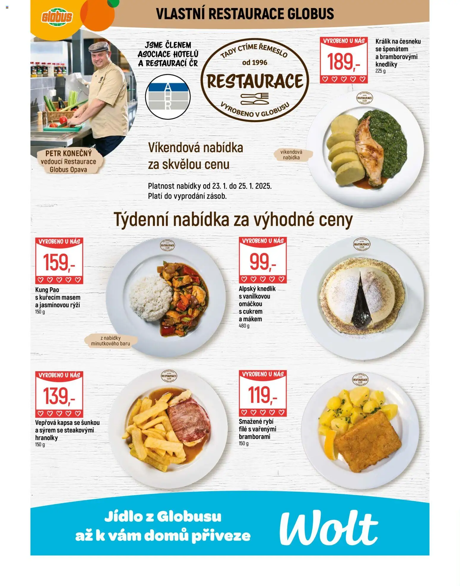 Globus leták - Opava od 21.01.2026 | Strana: 9 | Produkty: Králík, Hranolky, Kung pao, Rýži