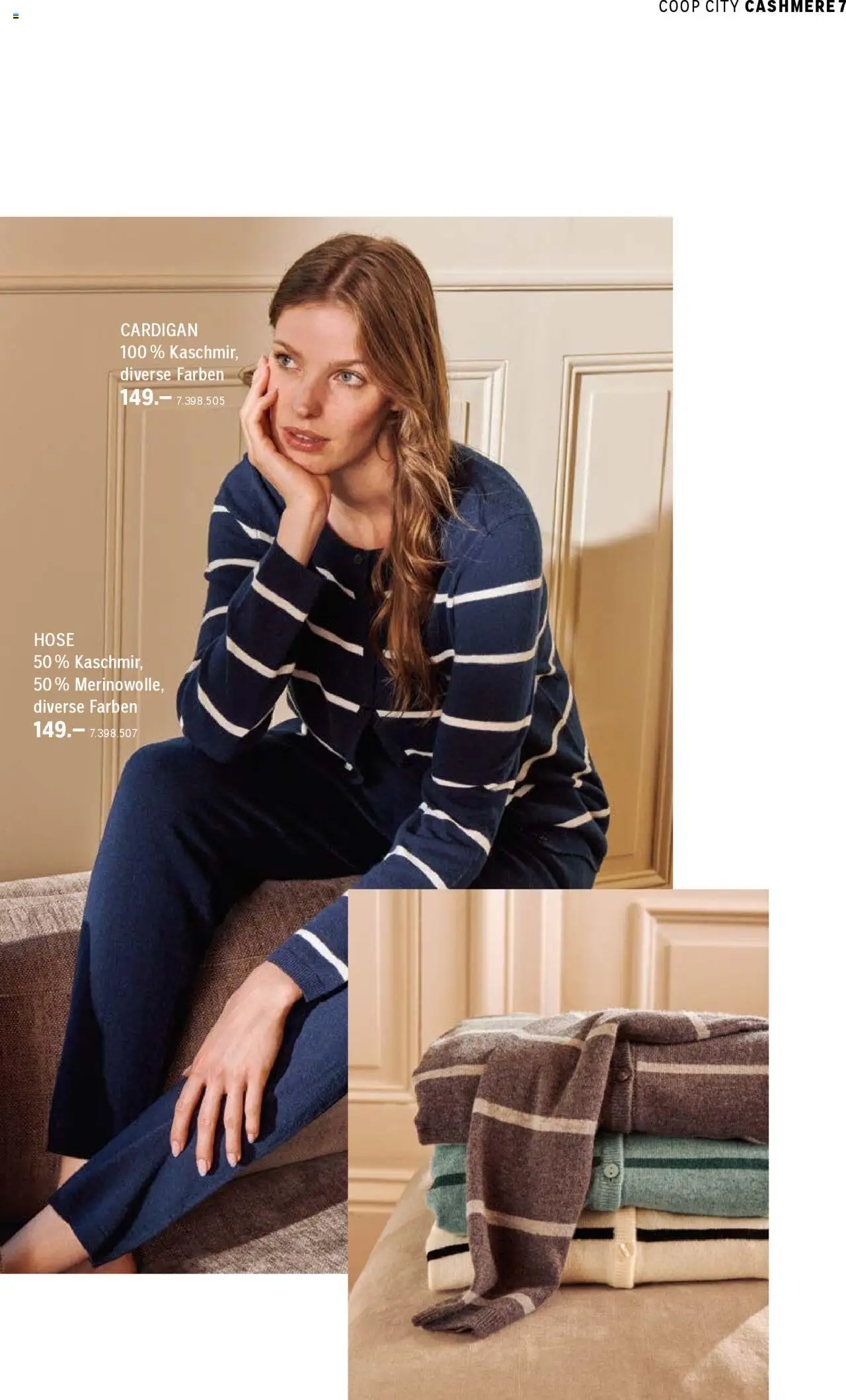 Coop City Aktionen Cashmere Kollektion – gültig ab 01.10.2025 | Seite: 7 | Produkte: Cardigan, Hose