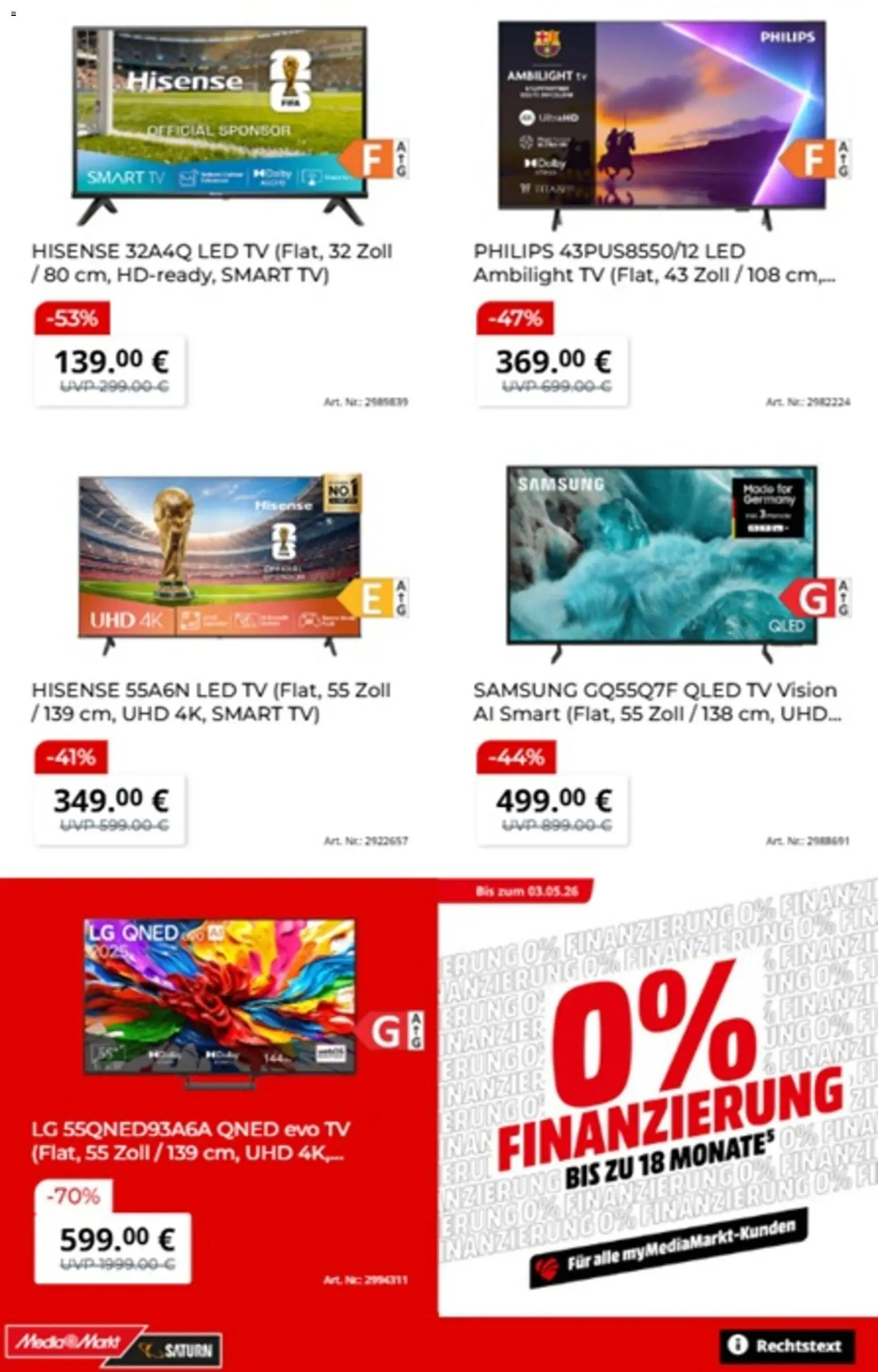 Media Markt Prospekt 	 – gültig ab 21.04.2026 | Seite: 2 | Produkte: Philips, Hisense, Samsung, Smart TV
