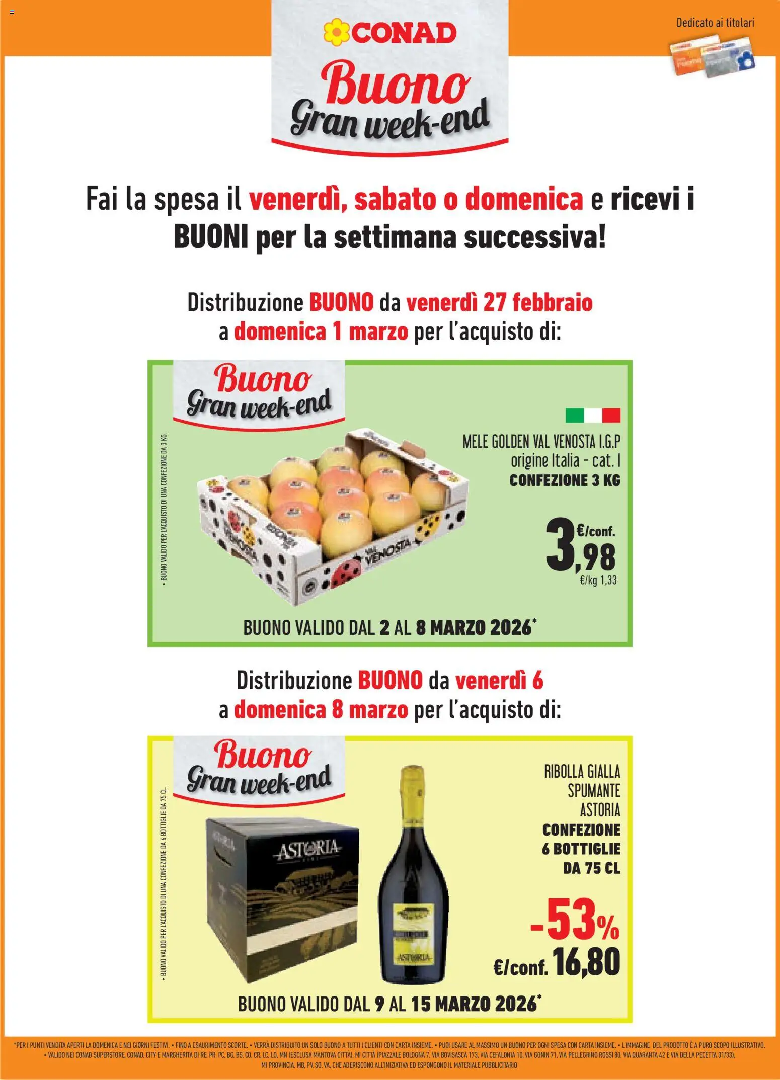 Volantino Conad del 25.02.2026 | Pagina: 18 | Prodotti: Mele, Spumante