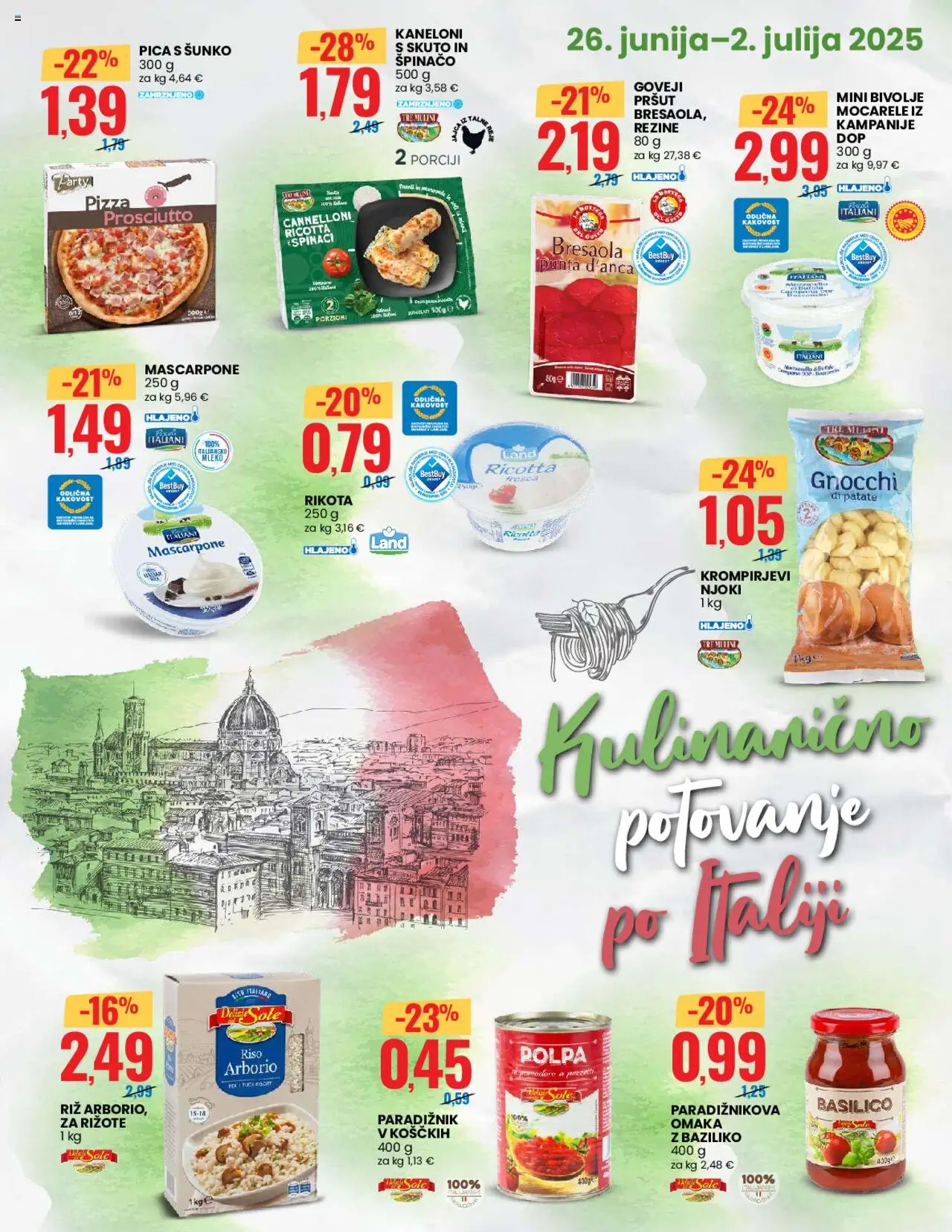 Eurospin - Ljubljana │ velja od 26.06.2025 | Stran: 5 | Izdelki: Pršut, Njoki, Pica, Paradiznik