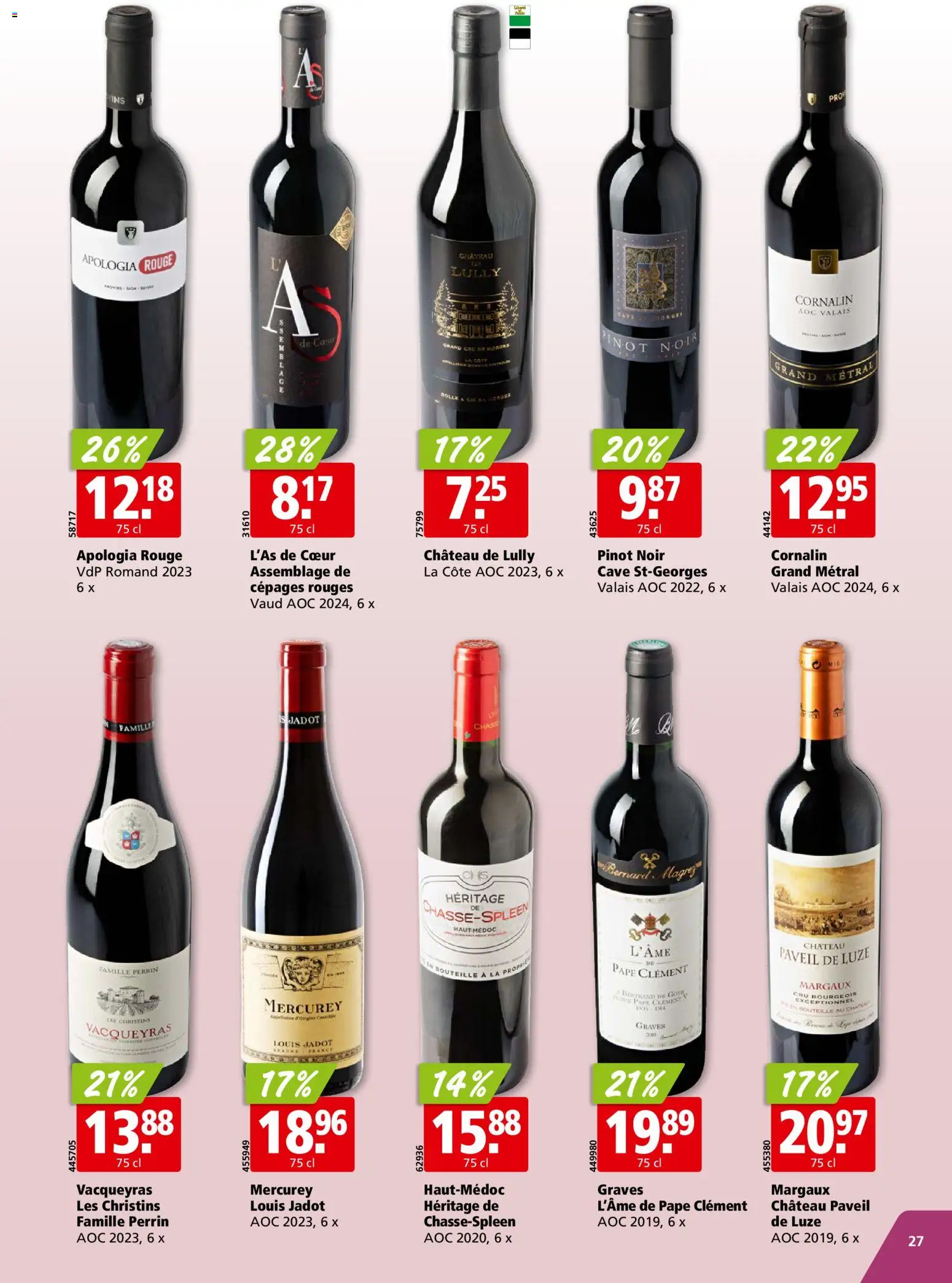 Aligro Aktionen Chavannes, Matran, Genève, Sion – gültig ab 08.12.2025 | Seite: 27 | Produkte: Rouge