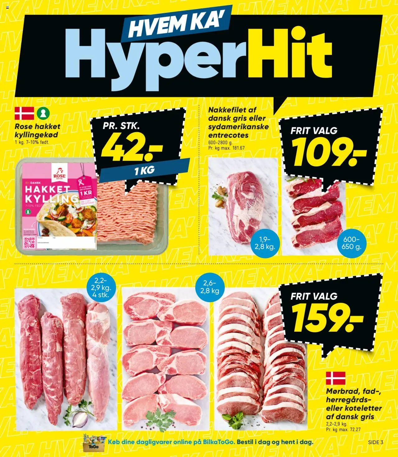 Bilka tilbudsavis – gyldig fra 12.09.2025 | Side: 3 | Produkter: Kyllingekød, Koteletter, Nakkefilet