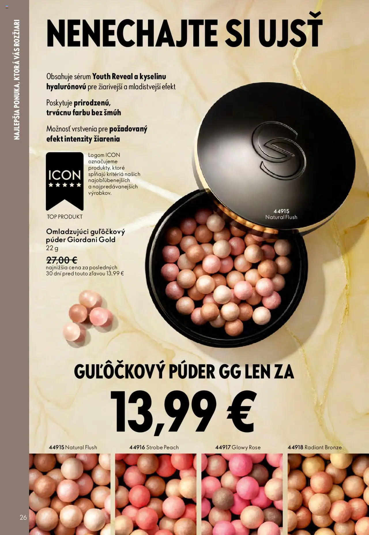 Nové Oriflame akcie – leták je platný od 01.10.2025 | Strana: 26 | Produkty: Púder
