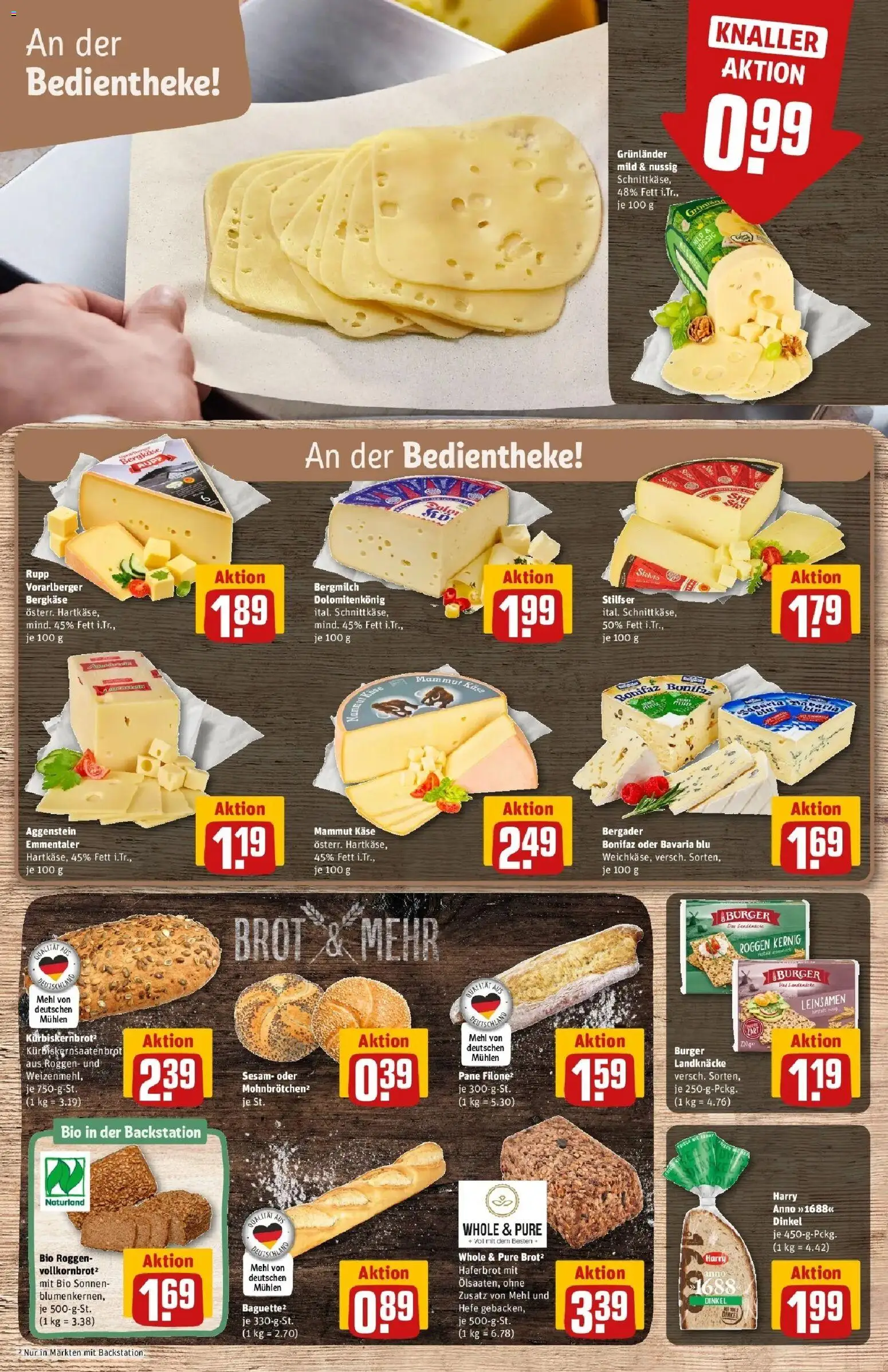 Rewe Prospekt Butzbach	 – gültig ab 09.03.2026 | Seite: 11 | Produkte: Mehl, Käse, Grunlander, Brot