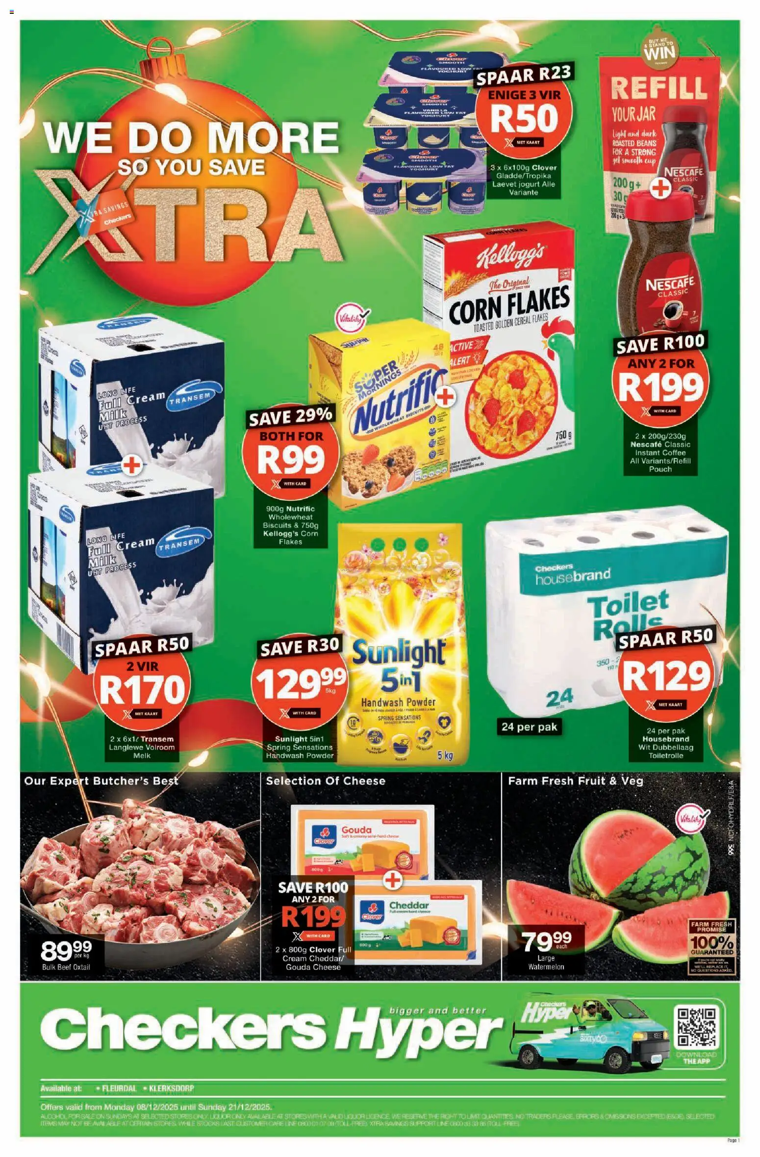 New Checkers catalogue – valid from 08.12.2025 | Page: 1 | Products: Handwash, Yoghurt, Milk, Coffee
