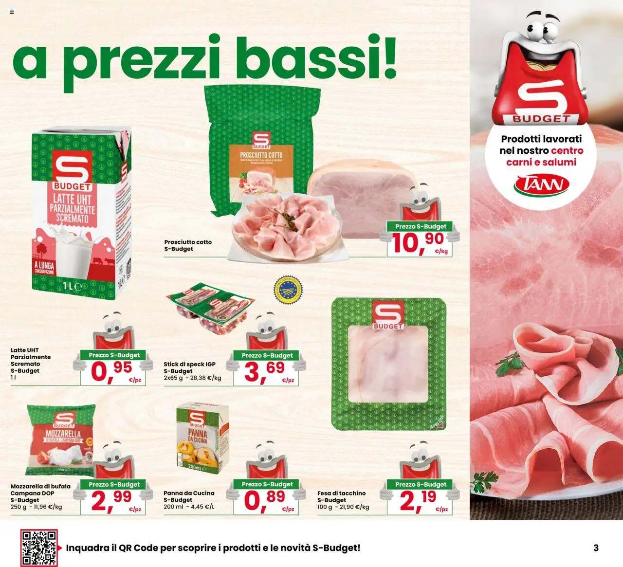 Volantino Despar del 09.10.2025 | Pagina: 3 | Prodotti: Tacchino, Mozzarella, Latte, Prosciutto