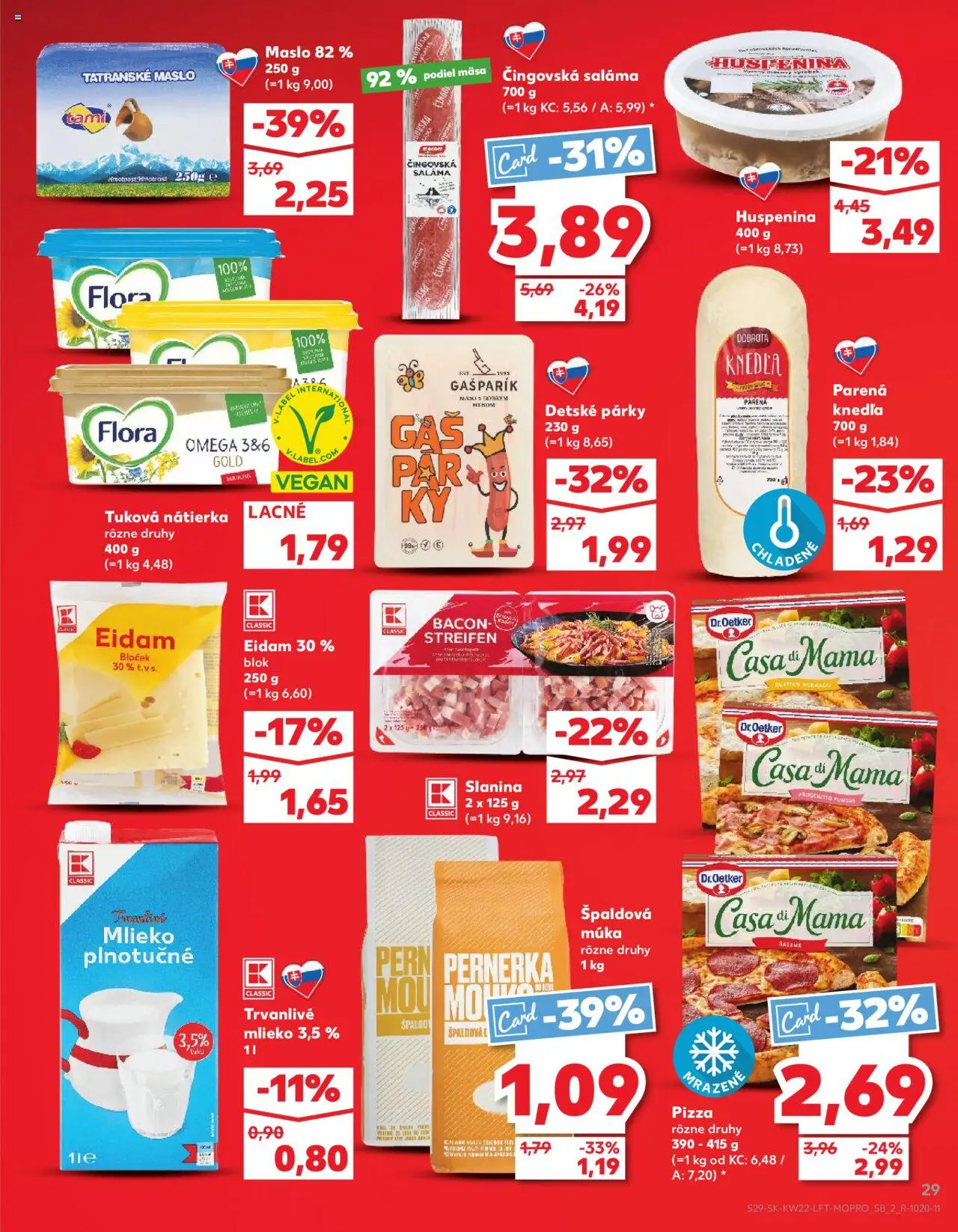 Nové Kaufland akcie – leták je platný od 29.05.2025 | Strana: 29 | Produkty: Mlieko, Špaldová múka, Tatranské maslo, Flora