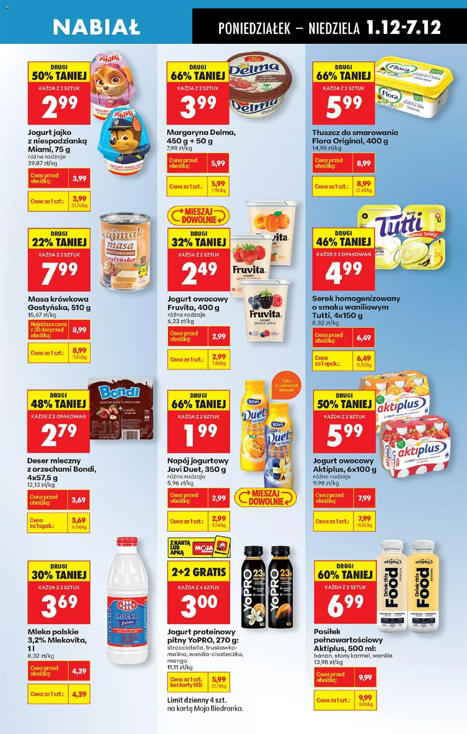 Biedronka gazetka od 01.12.2025 | Strona: 51 | Produkty: Mango, Serek homogenizowany, Jogurt owocowy, Margaryna