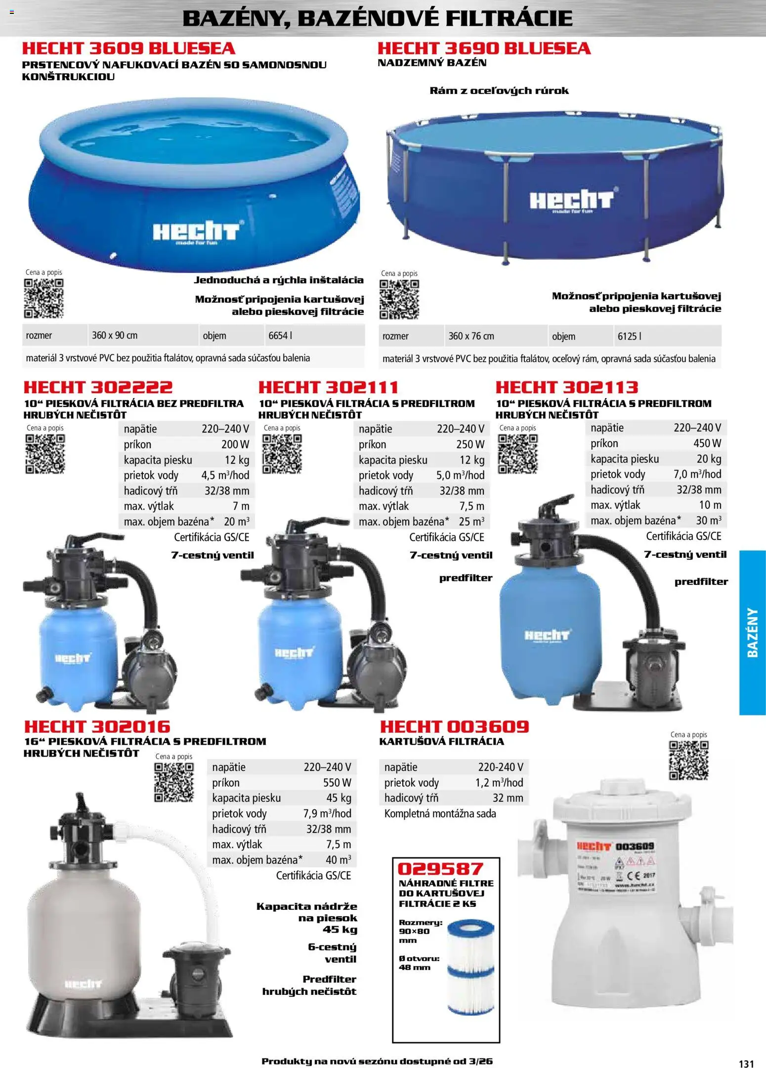 Nové Hecht akcie – leták je platný od 30.10.2025 | Strana: 131 | Produkty: Bazény, Rám, Ventil, Bazén