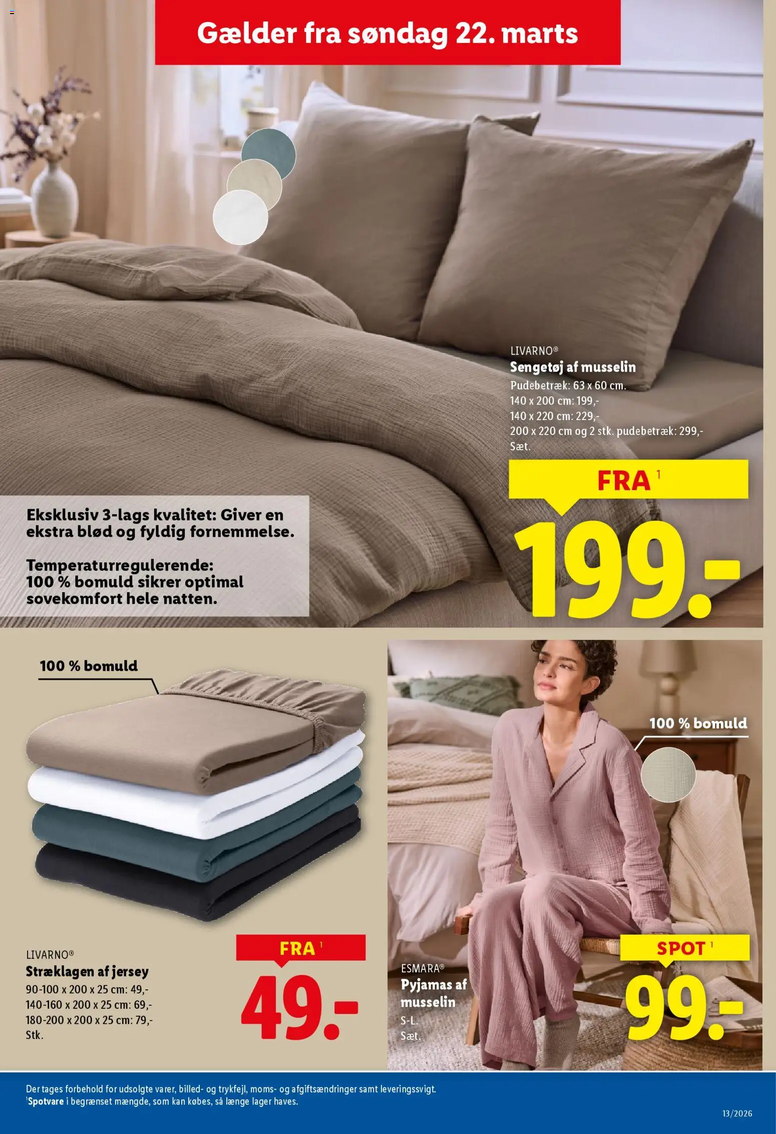 Lidl tilbudsavis – gyldig fra 26.03.2026 | Side: 28 | Produkter: Pyjamas, Søm, Pudebetræk
