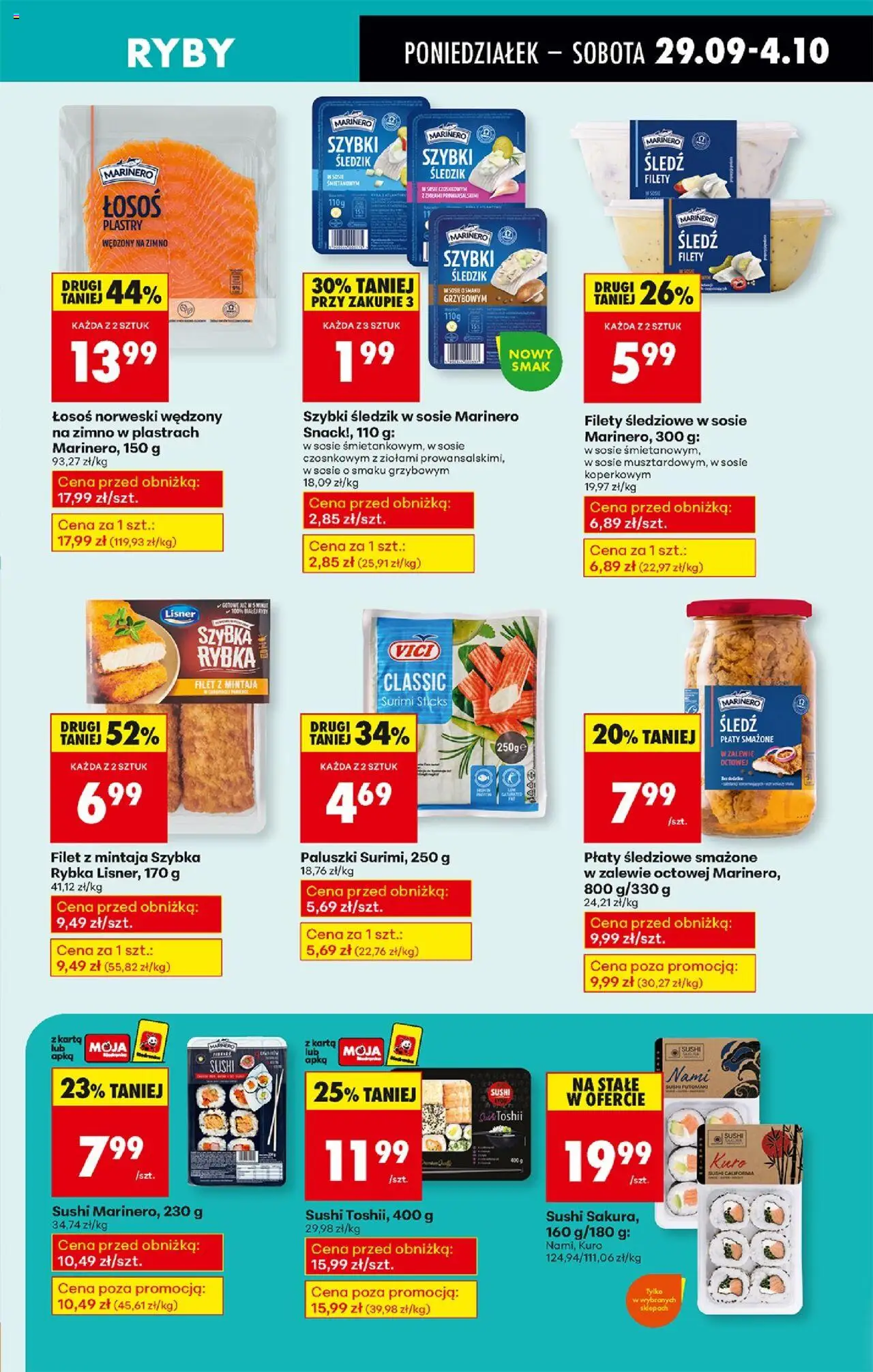 Biedronka gazetka od 29.09.2025 | Strona: 31 | Produkty: Śledź, Surimi, Sushi, Ryby