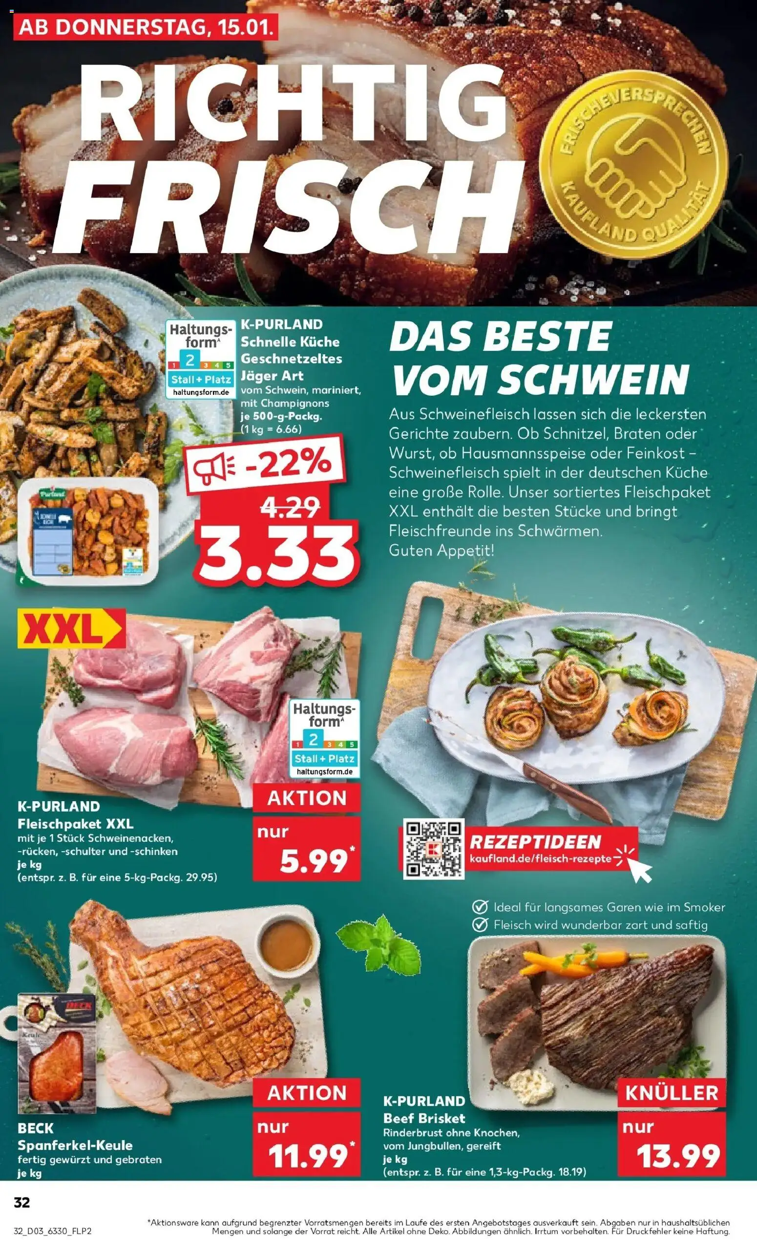 Kaufland prospekt Northeim	 – gültig ab 19.01.2026 | Seite: 32 | Produkte: Küche, Champignons, Schweinefleisch, Fleisch