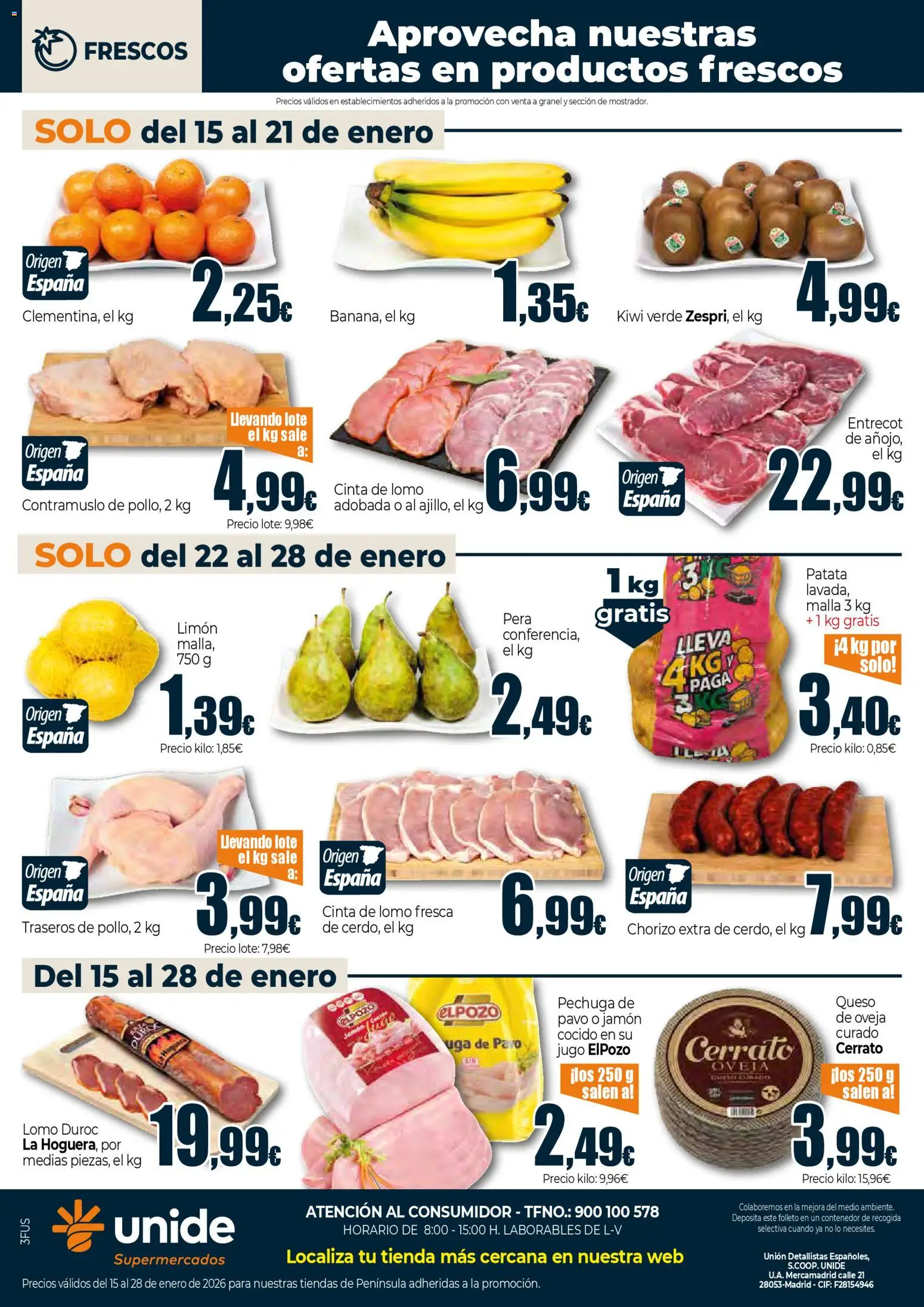 Unide - Supermercados  │ válido desde el 15.01.2026 | Página: 4 | Productos: Queso, Jamón, Jugo, Kiwi