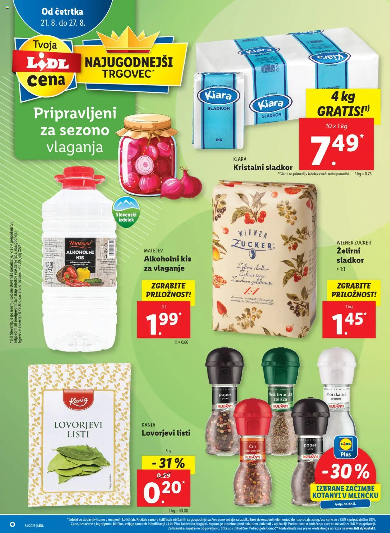 Lidl katalog │ velja od 21.08.2025 | Stran: 24 | Izdelki: Kis, Sol, Sladkor, Poper