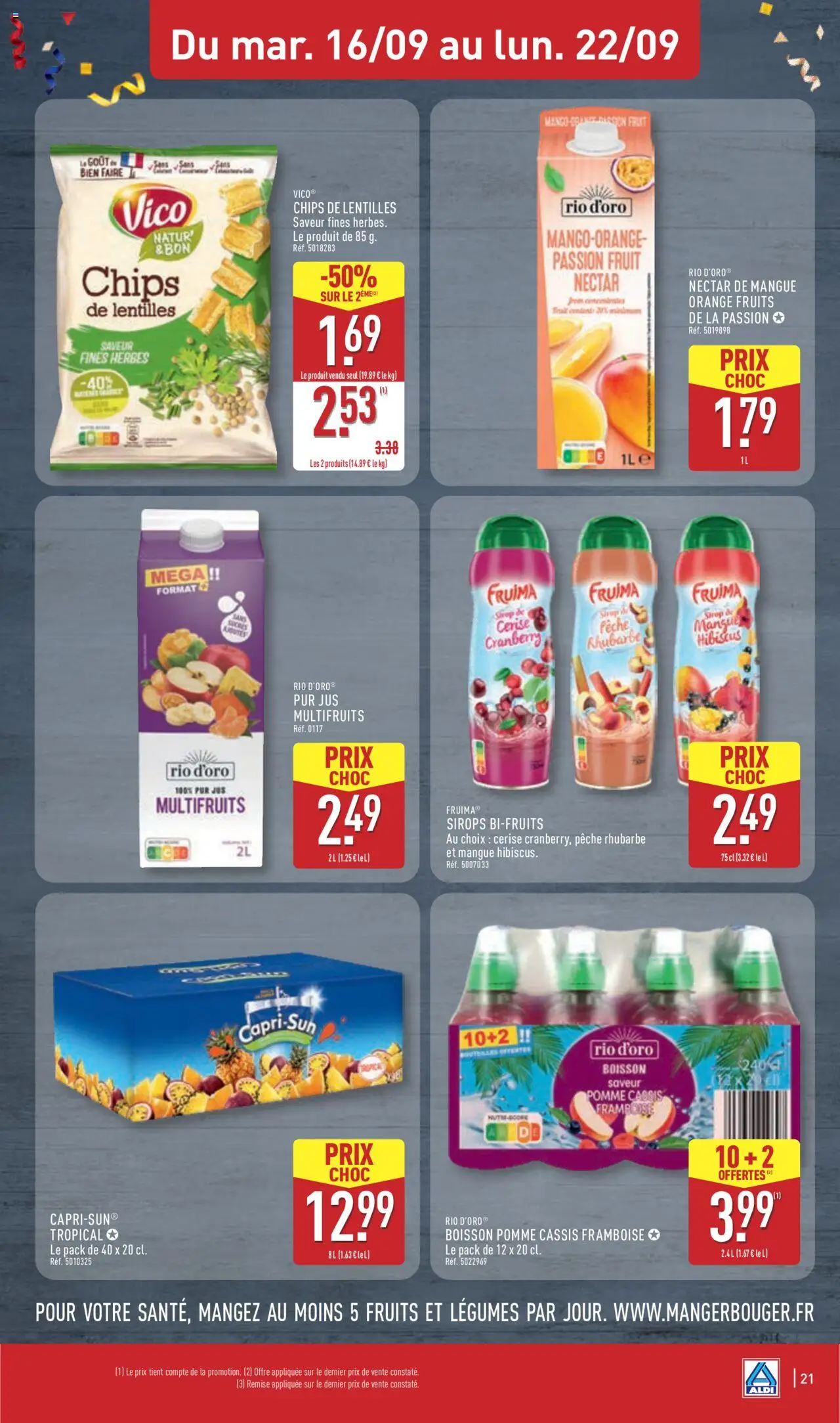  | Page: 24 | Produits: Framboise, Pêche, Rhubarbe, Jus