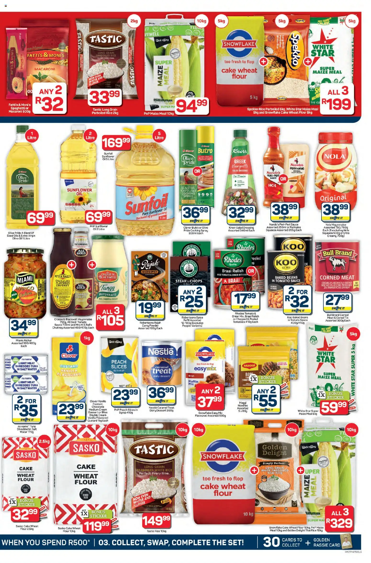 New Pick n Pay catalogue – valid from 23.10.2025 | Page: 5 | Products: Corned meat, Tuna, Chutney, Baked beans