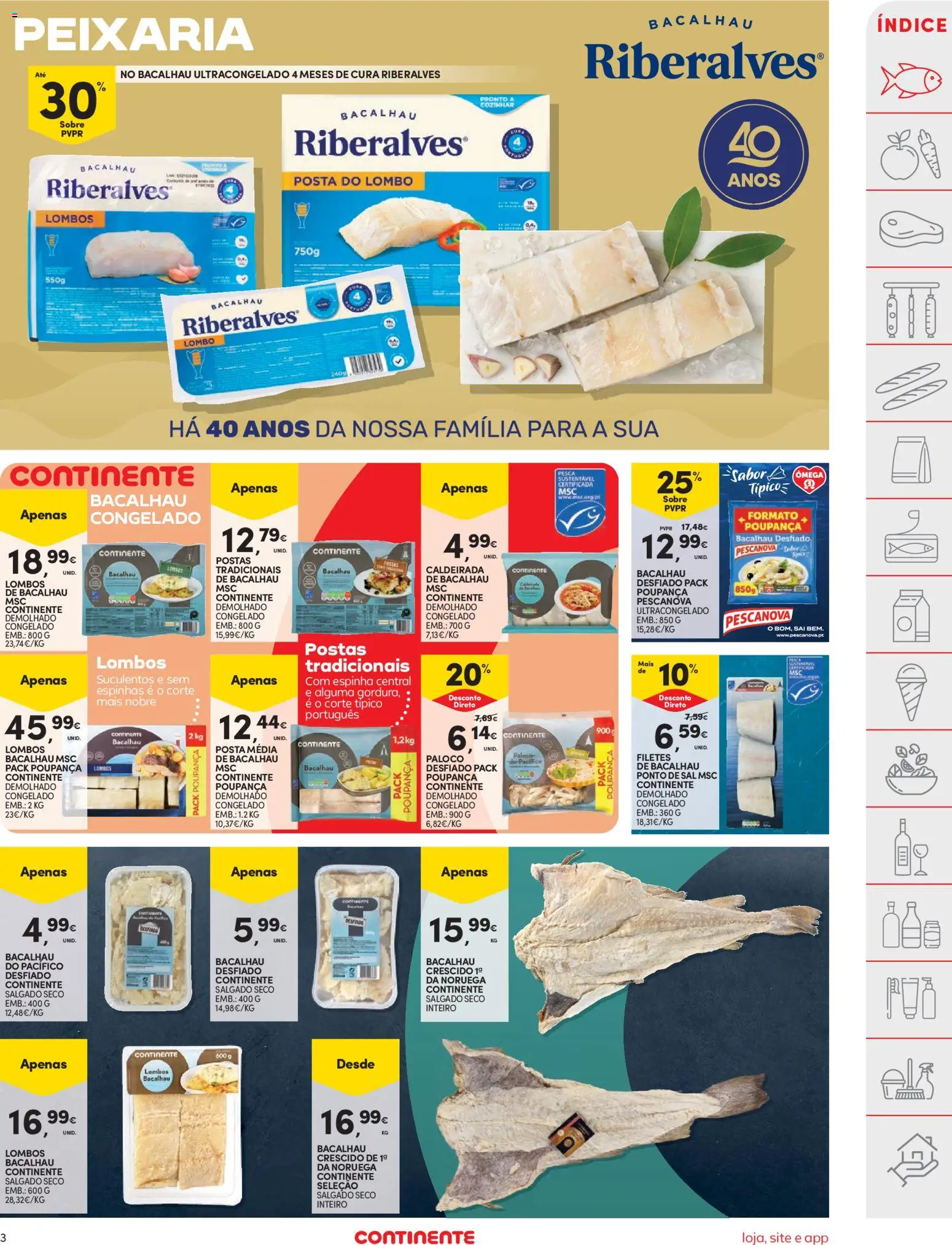 Continente folheto │ válido de 31.03.2026 | Página: 3 | Produtos: Bacalhau, Sal, Lombo