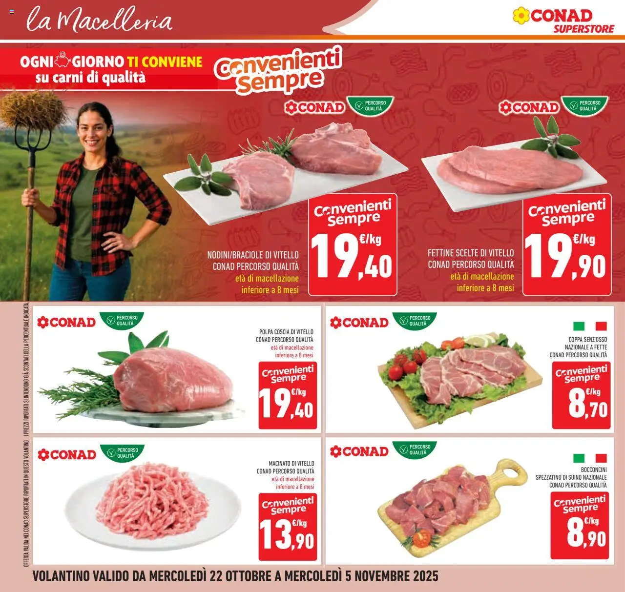 Volantino Conad del 22.10.2025 | Pagina: 30 | Prodotti: Suino, Vitello, Macinato