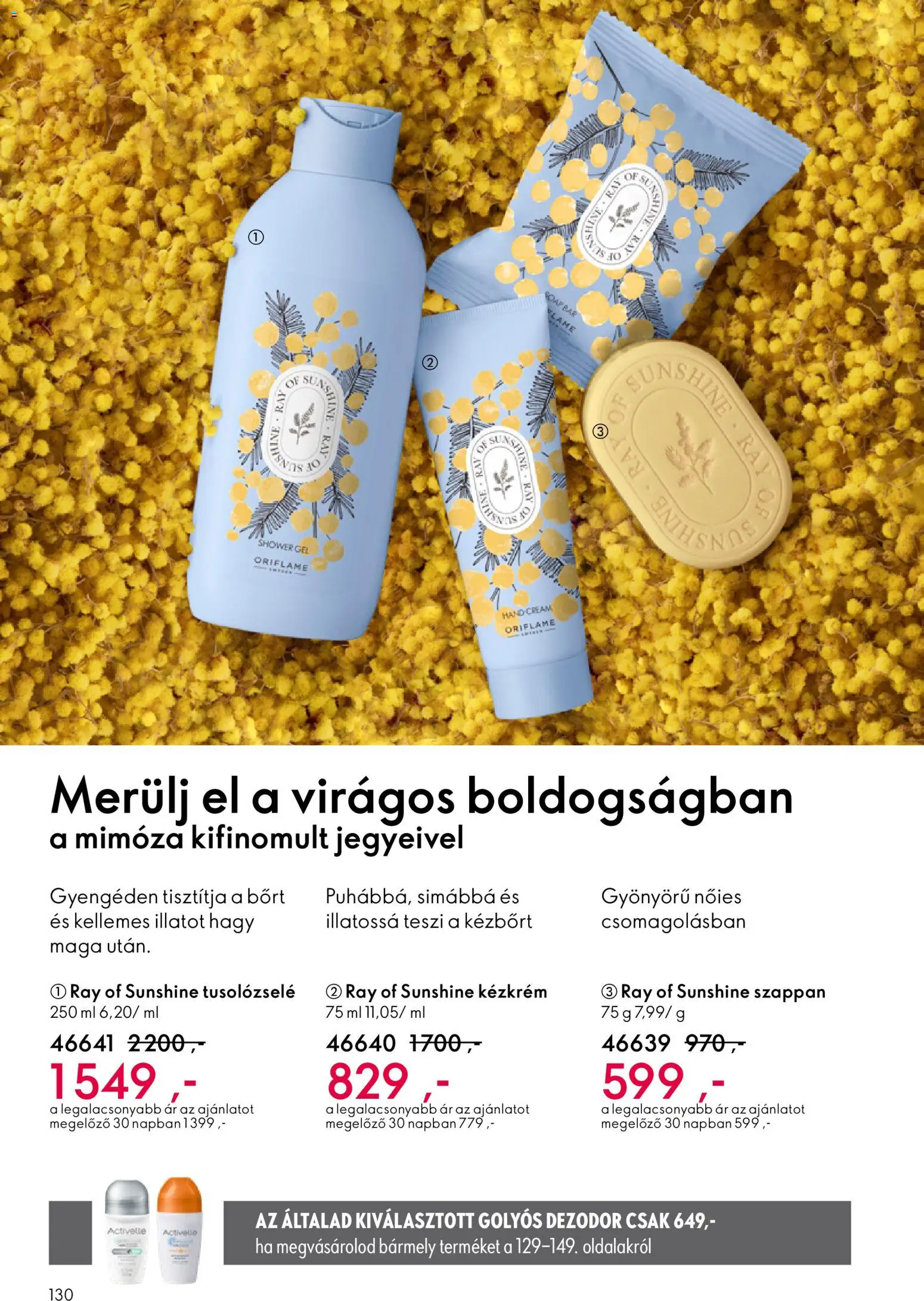 Oriflame akciós ujság - amely érvényes a következő dátumtól: 04.03.2026 | Oldal: 130 | Termékek: Kézkrém, Szappan, Dezodor