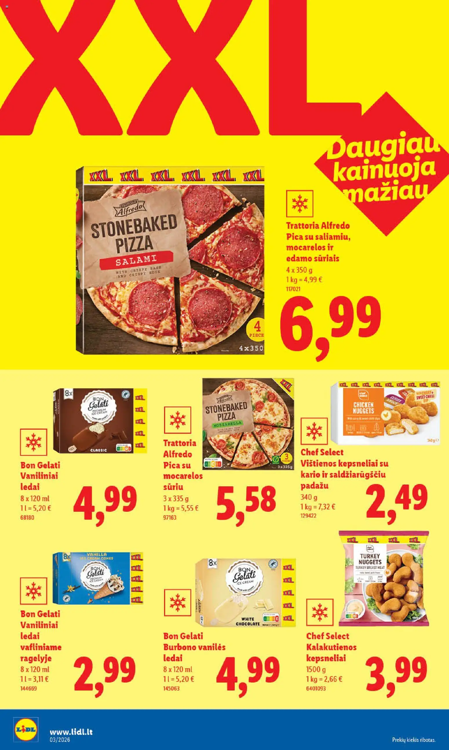 LIDL akcijos nuo 12.01.2026 | Puslapis: 16 | Prekių: Ledai, Vištienos, Pica