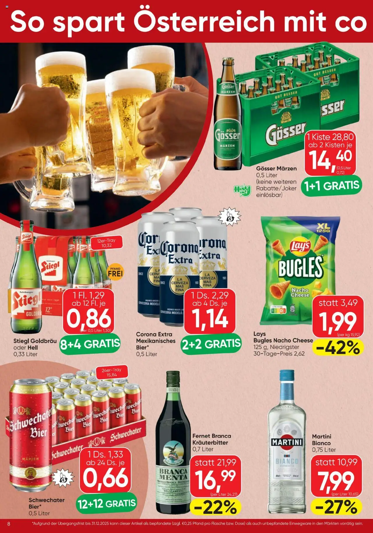 Spar Flugblatt gültig ab 11.09.2025 | Seite: 8 | Produkte: Bier