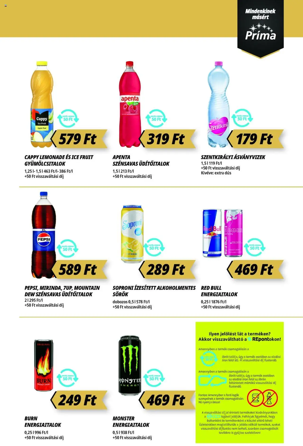 CBA Príma akciós ujság - amely érvényes a következő dátumtól: 12.06.2025 | Oldal: 9 | Termékek: Pepsi, Red bull, Só, Citrom