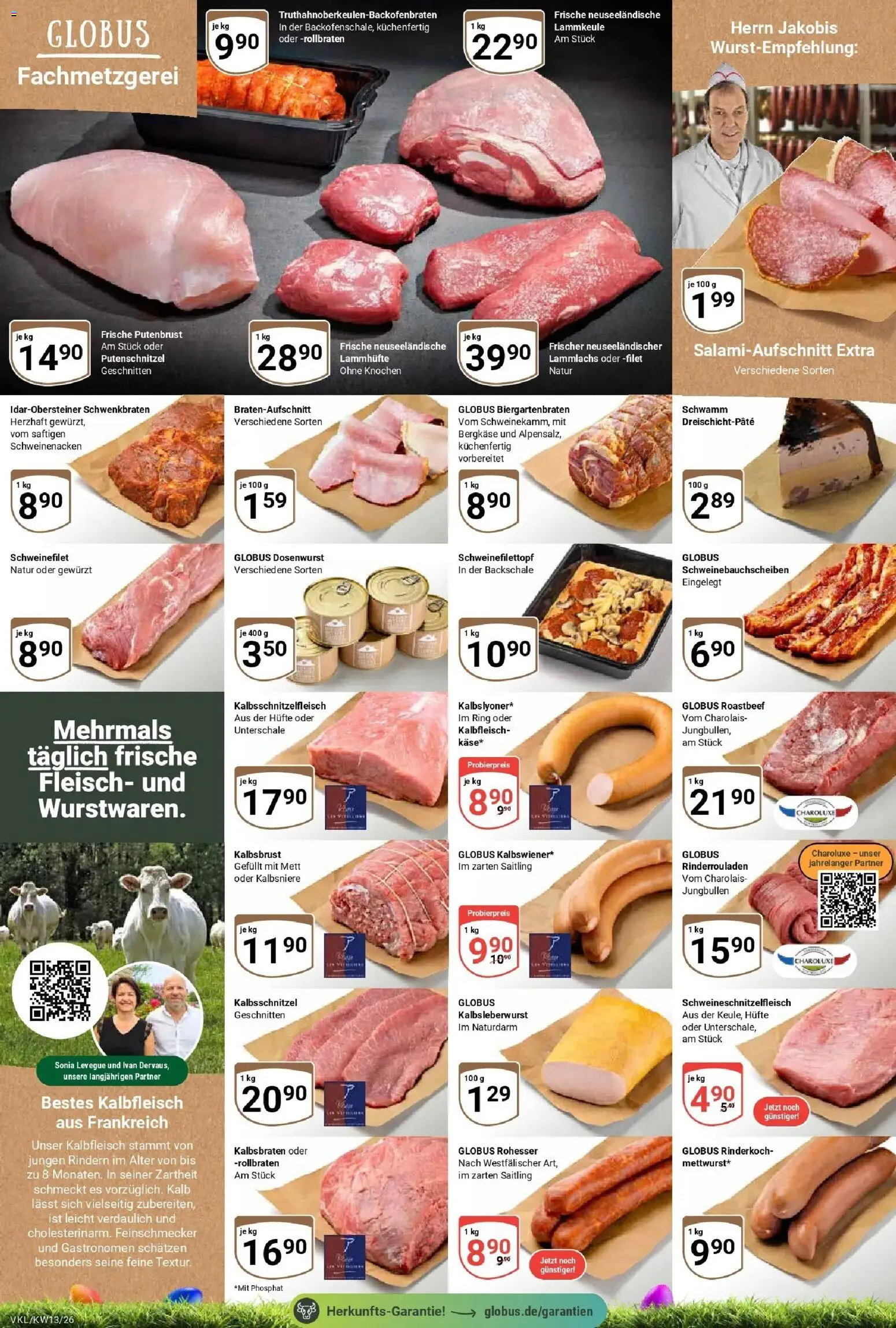 Globus prospekt Völklingen	 – gültig ab 23.03.2026 | Seite: 13 | Produkte: Lammkeule, Schweinenacken, Roastbeef, Putenschnitzel
