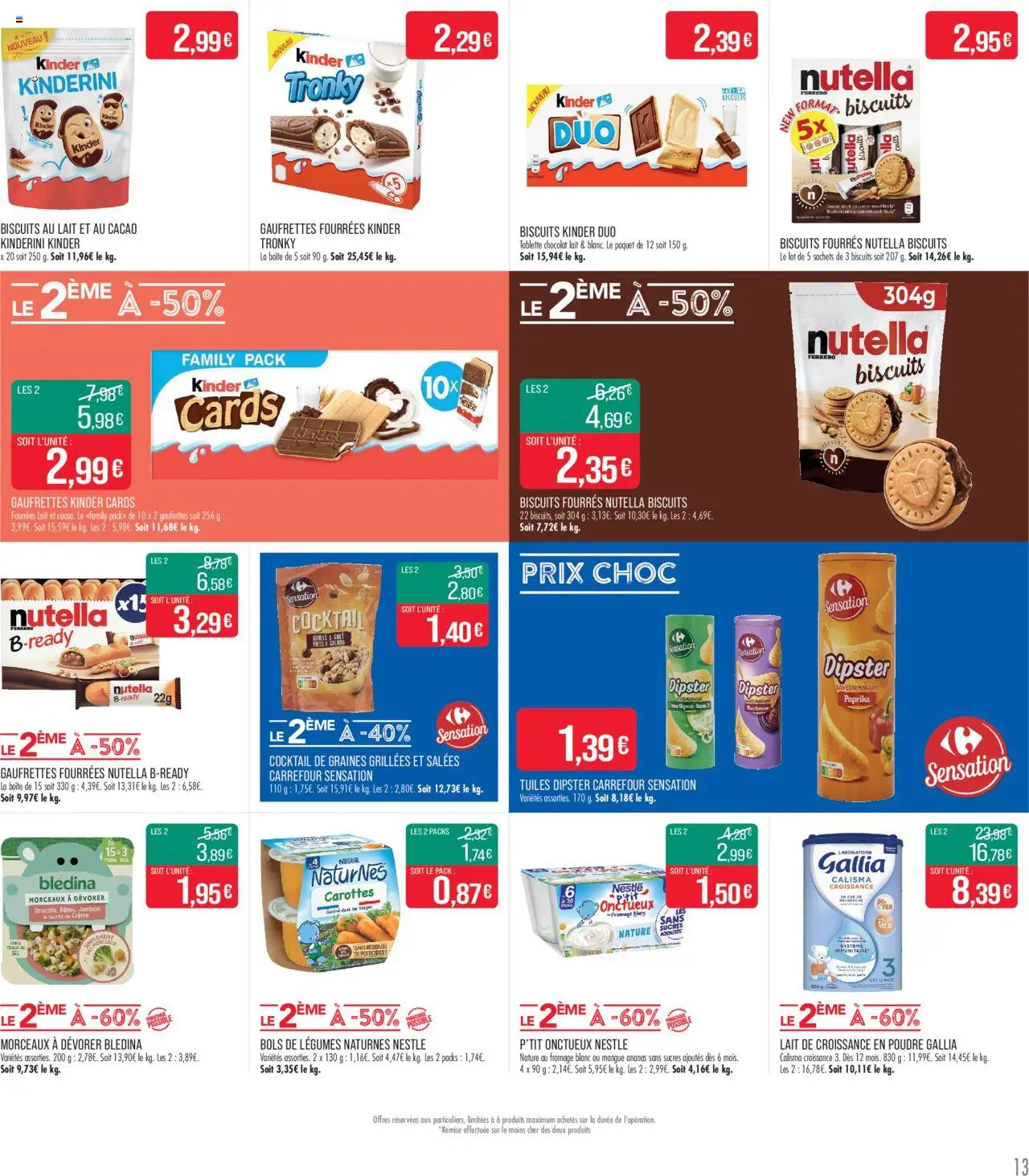 {H1} | Page: 13 | Produits: Carottes, Mangue, Chocolat, Crème