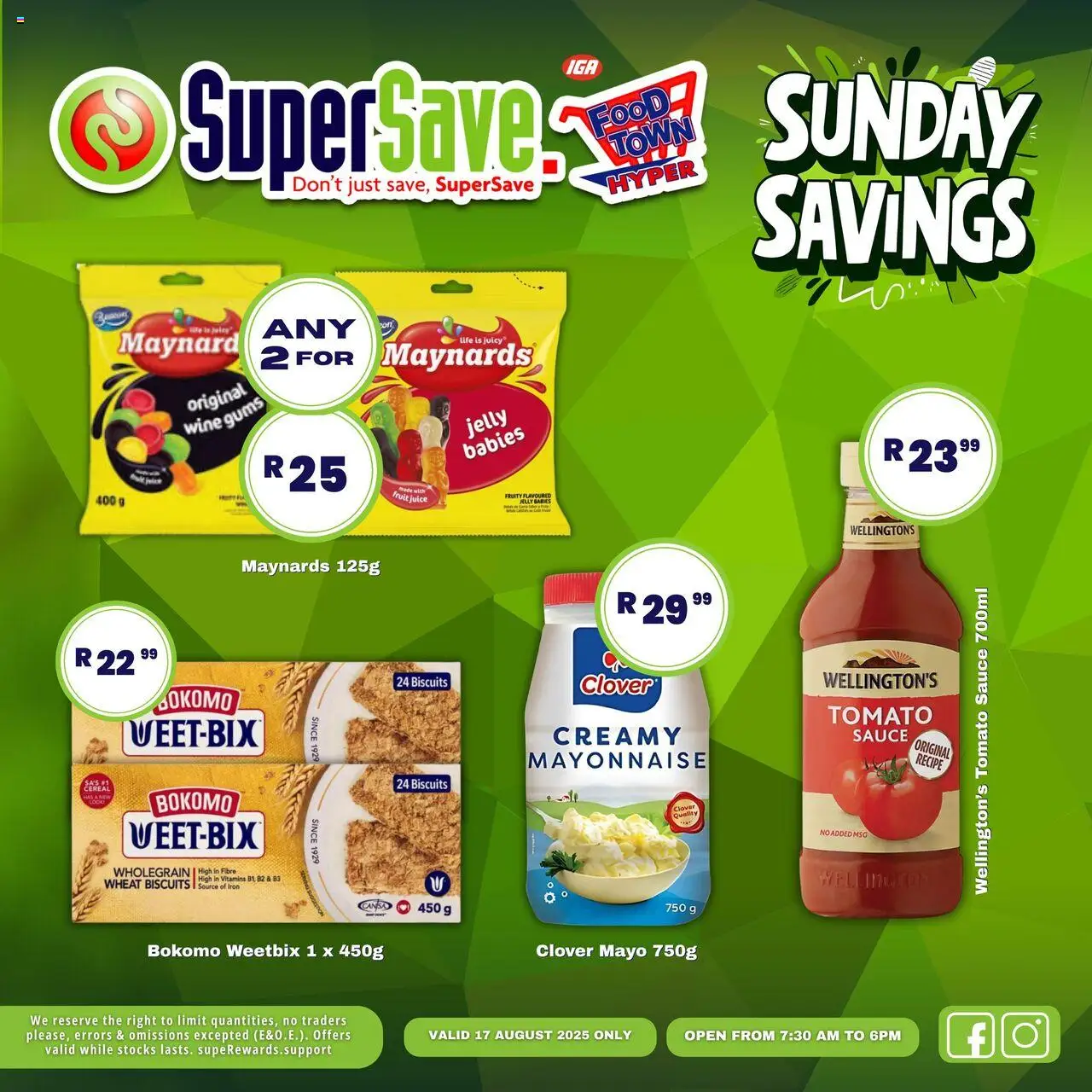 Super Save Sunday Specials │ valid from 17.08.2025 | Page: 17 | Products: Iron, Vitamins, Wine, Sauce