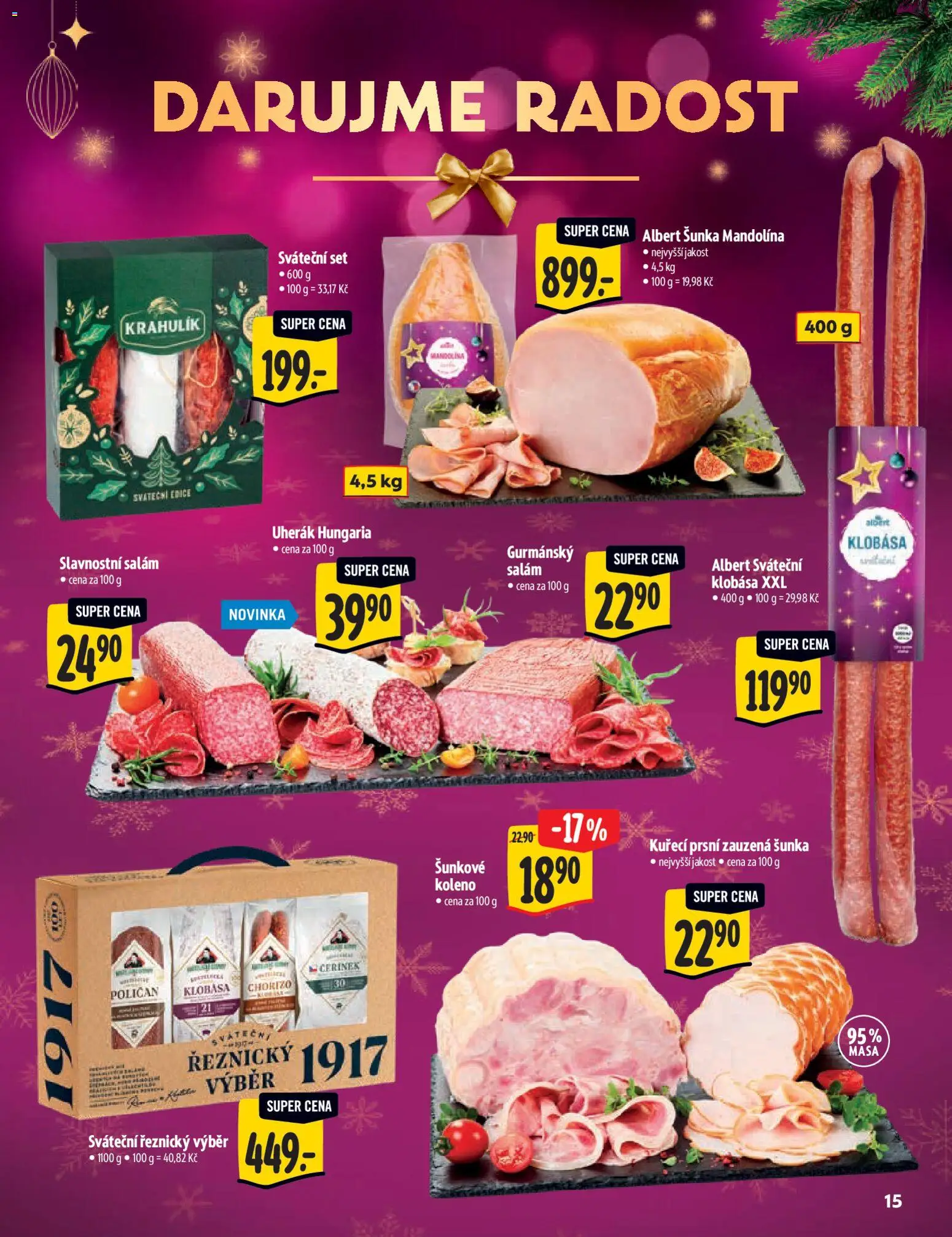 Albert katalog - Hypermarket - Delikatesy od 03.12.2025 | Strana: 15 | Produkty: Salám, Šunka, Klobása, Chorizo