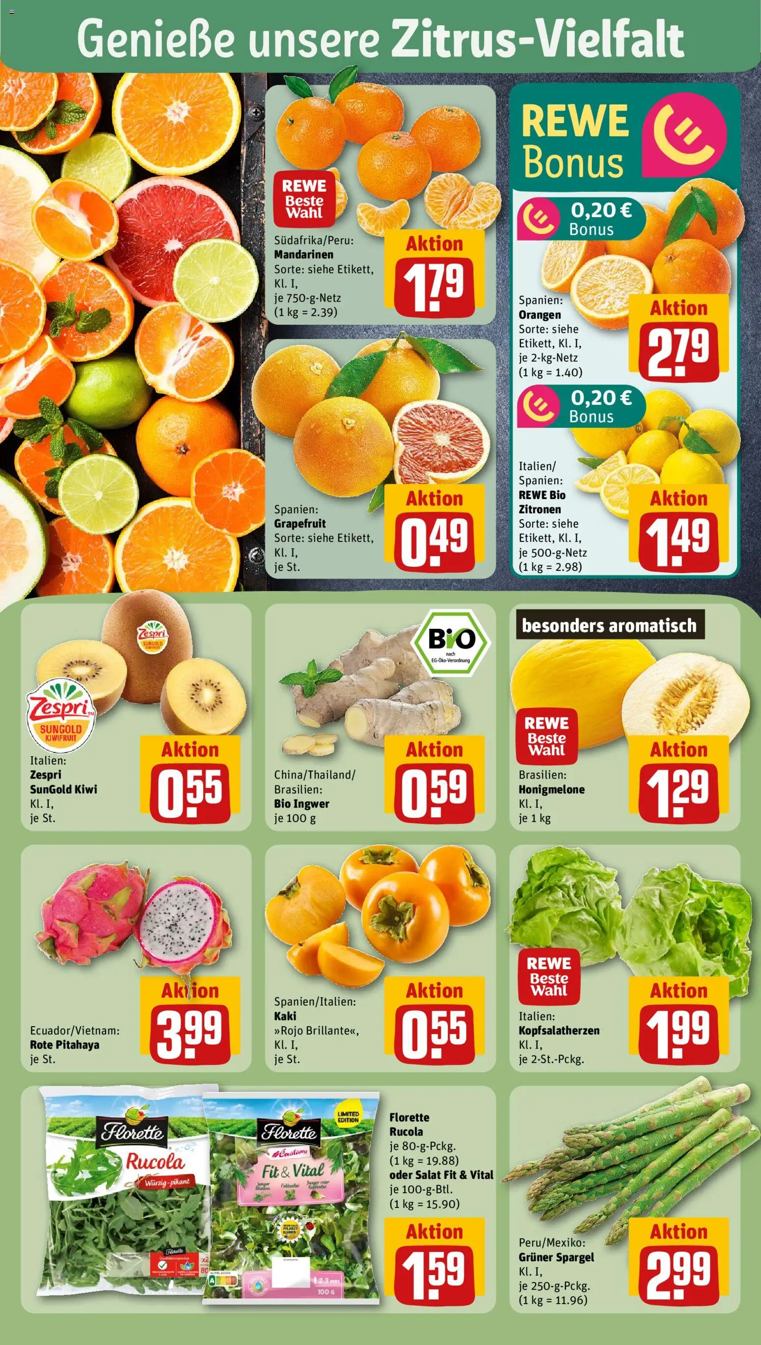 Rewe Prospekt 	 – gültig ab 10.11.2025 | Seite: 6 | Produkte: Rucola, Orangen, Grapefruit, Kaki