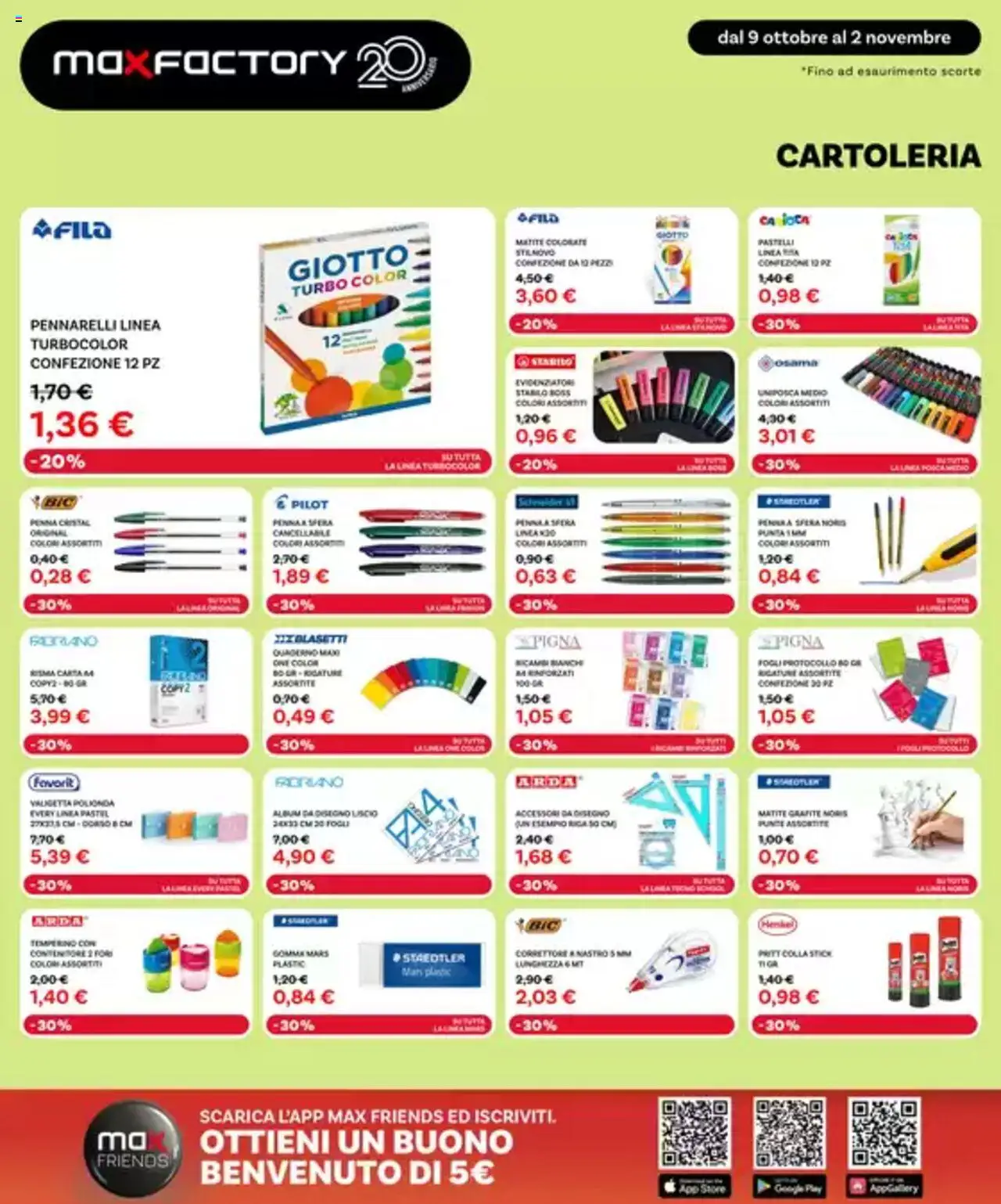 Volantino Max Factory del 09.10.2025 | Pagina: 37 | Prodotti: Evidenziatore, Quaderno, Matite colorate, Pastelli