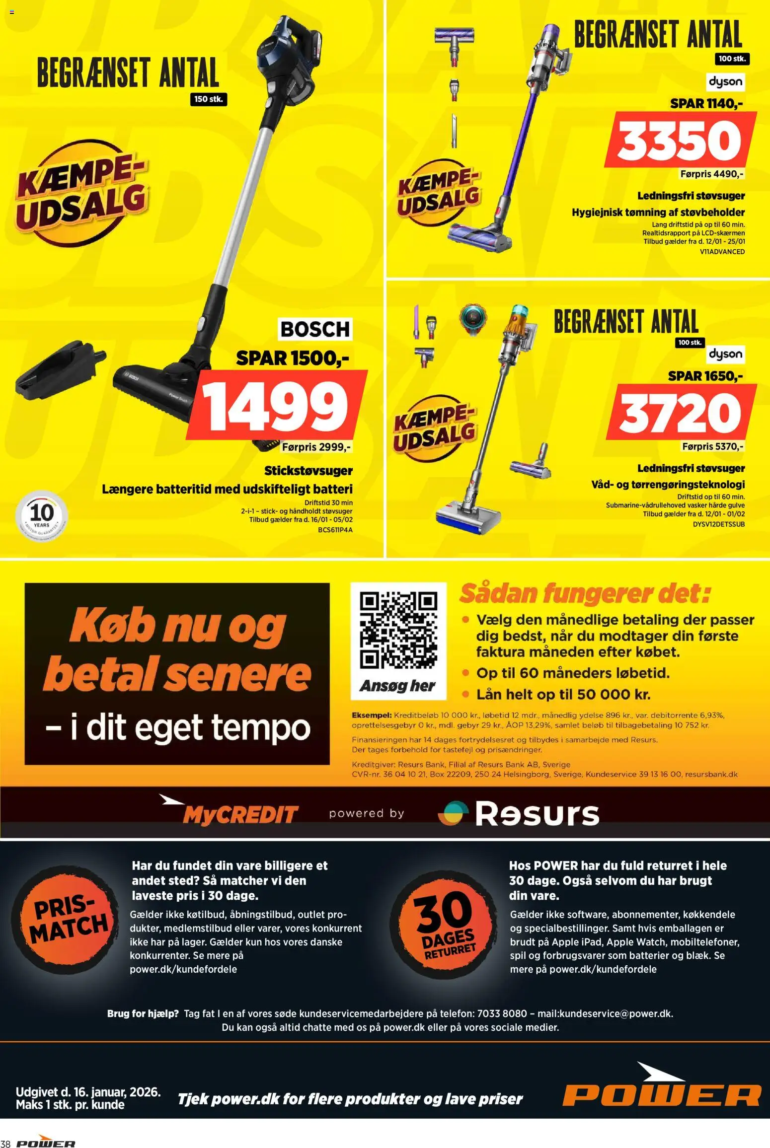 Power tilbudsavis – gyldig fra 16.01.2026 | Side: 38 | Produkter: Batterier, Spil, Støvsuger, Batteri