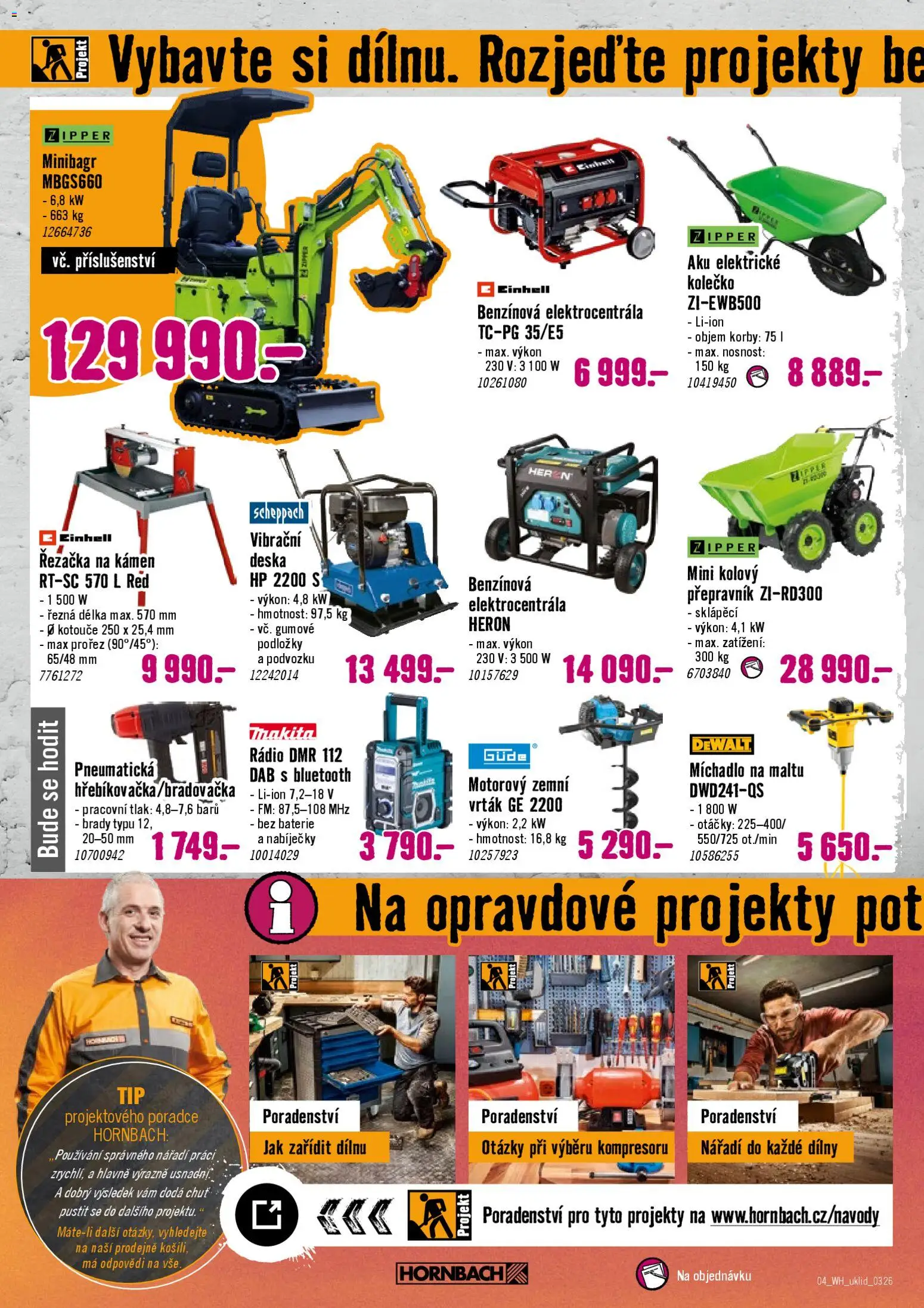 HORNBACH leták - Jarní úklid od 25.03.2026 | Strana: 4 | Produkty: Dewalt, Rádio, Řezačka, Nářadí