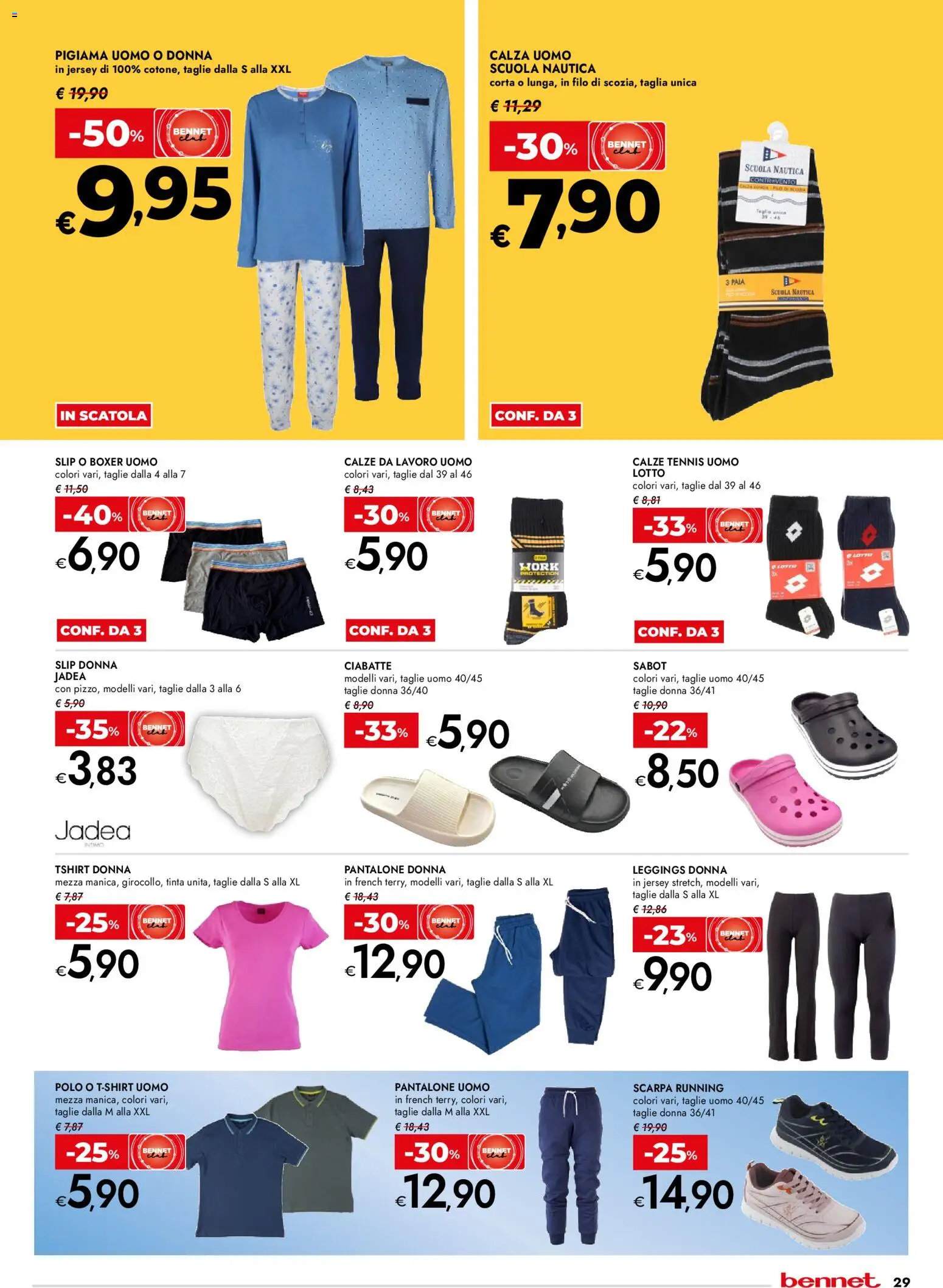 Volantino bennet del 12.02.2026 | Pagina: 29 | Prodotti: Ciabatte, Polo, Letto, Scatola