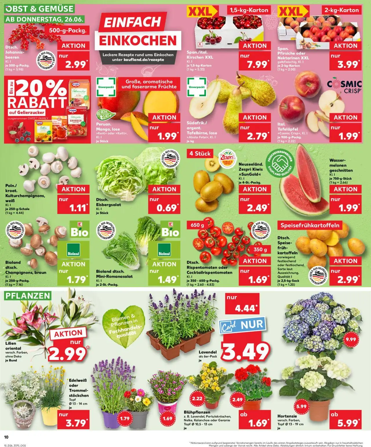 Kaufland Prospekt 	 - gültig ab dem 26.06.2025 | Seite: 10 | Produkte: Eisbergsalat, Gemüse, Obst, Lavendel