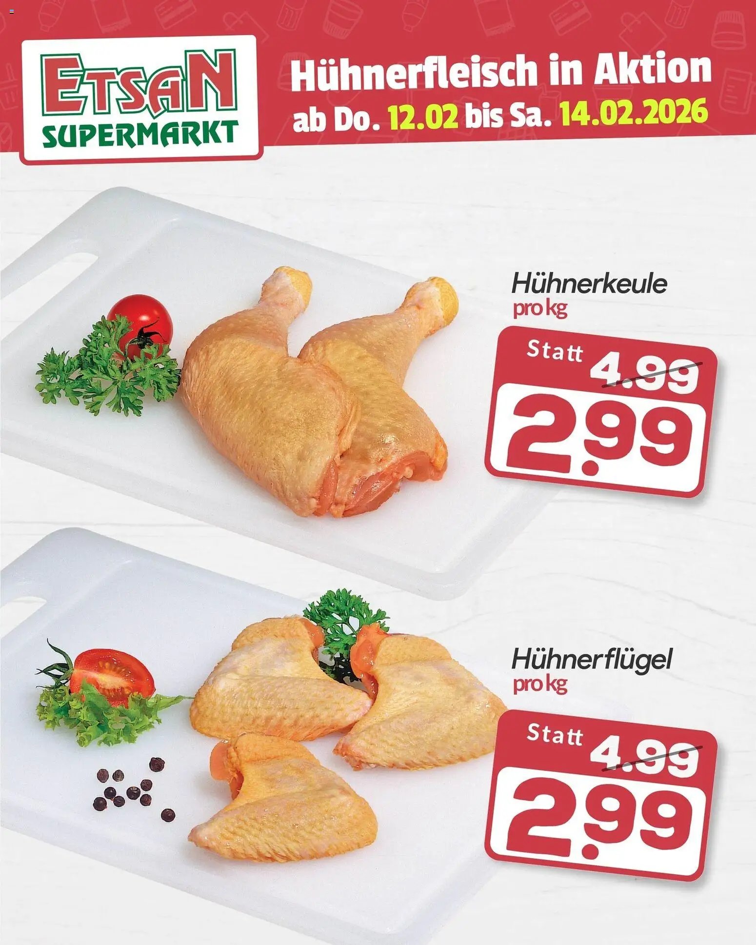 ETSAN Hühnerfleisch  gültig ab 12.02.2026 | Seite: 1 | Produkte: Hühnerfleisch